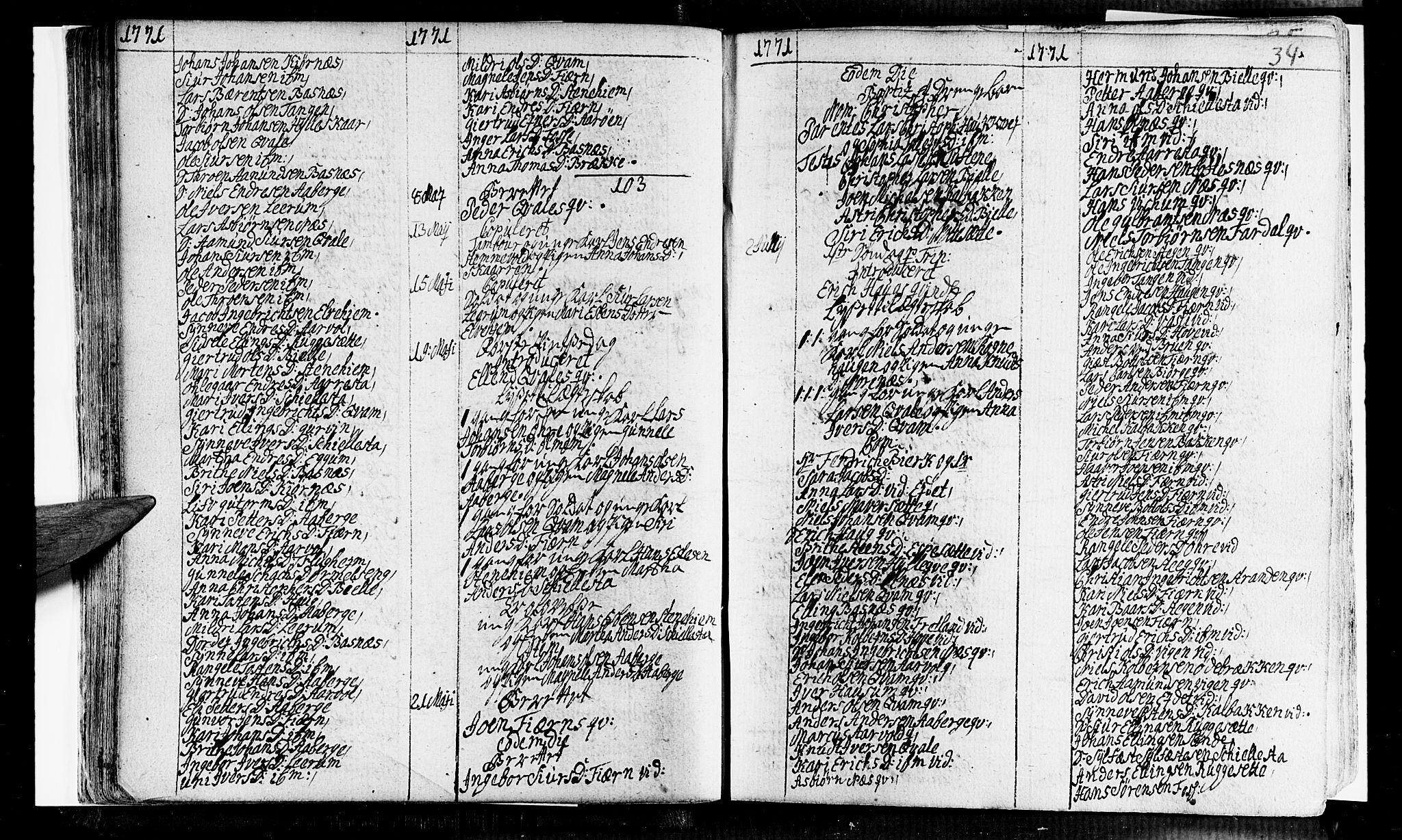Sogndal sokneprestembete, SAB/A-81301/H/Haa/Haaa/L0005: Parish register (official) no. A 5, 1768-1782, p. 34