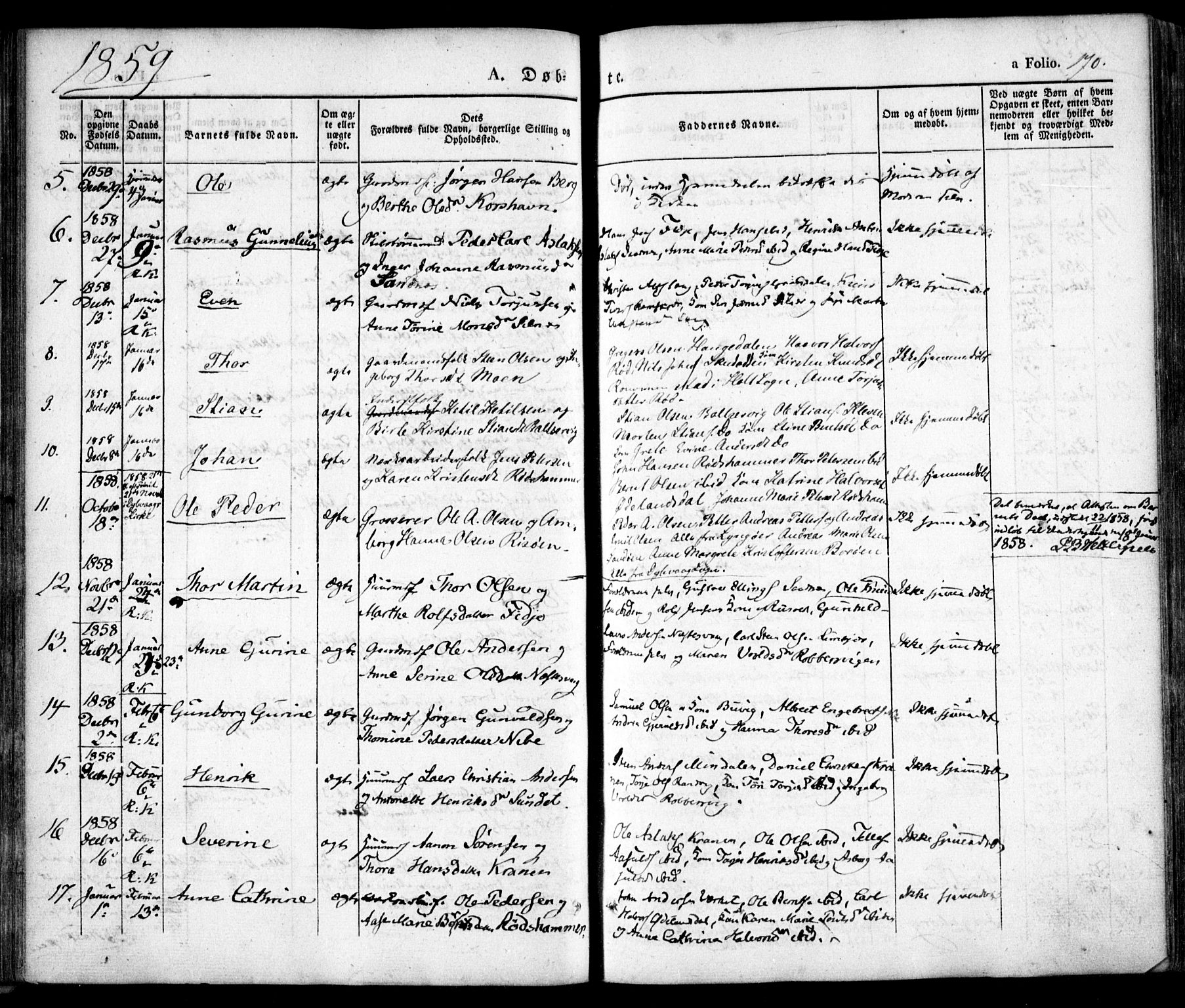 Søndeled sokneprestkontor, AV/SAK-1111-0038/F/Fa/L0002: Parish register (official) no. A 2, 1839-1860, p. 170