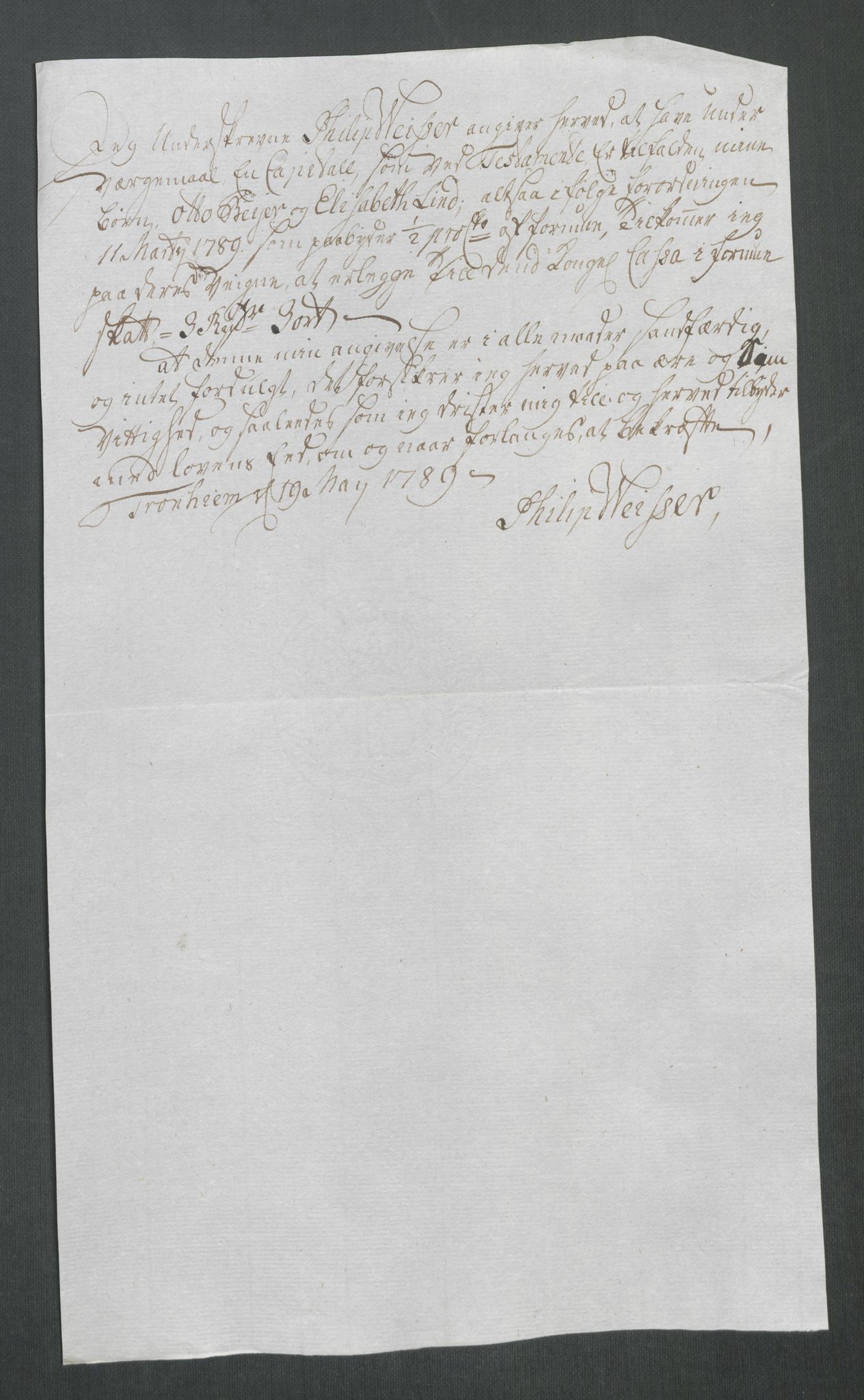 Rentekammeret inntil 1814, Reviderte regnskaper, Mindre regnskaper, AV/RA-EA-4068/Rf/Rfe/L0053: Trondheim. Tønsberg, Valdres fogderi, 1789, p. 3