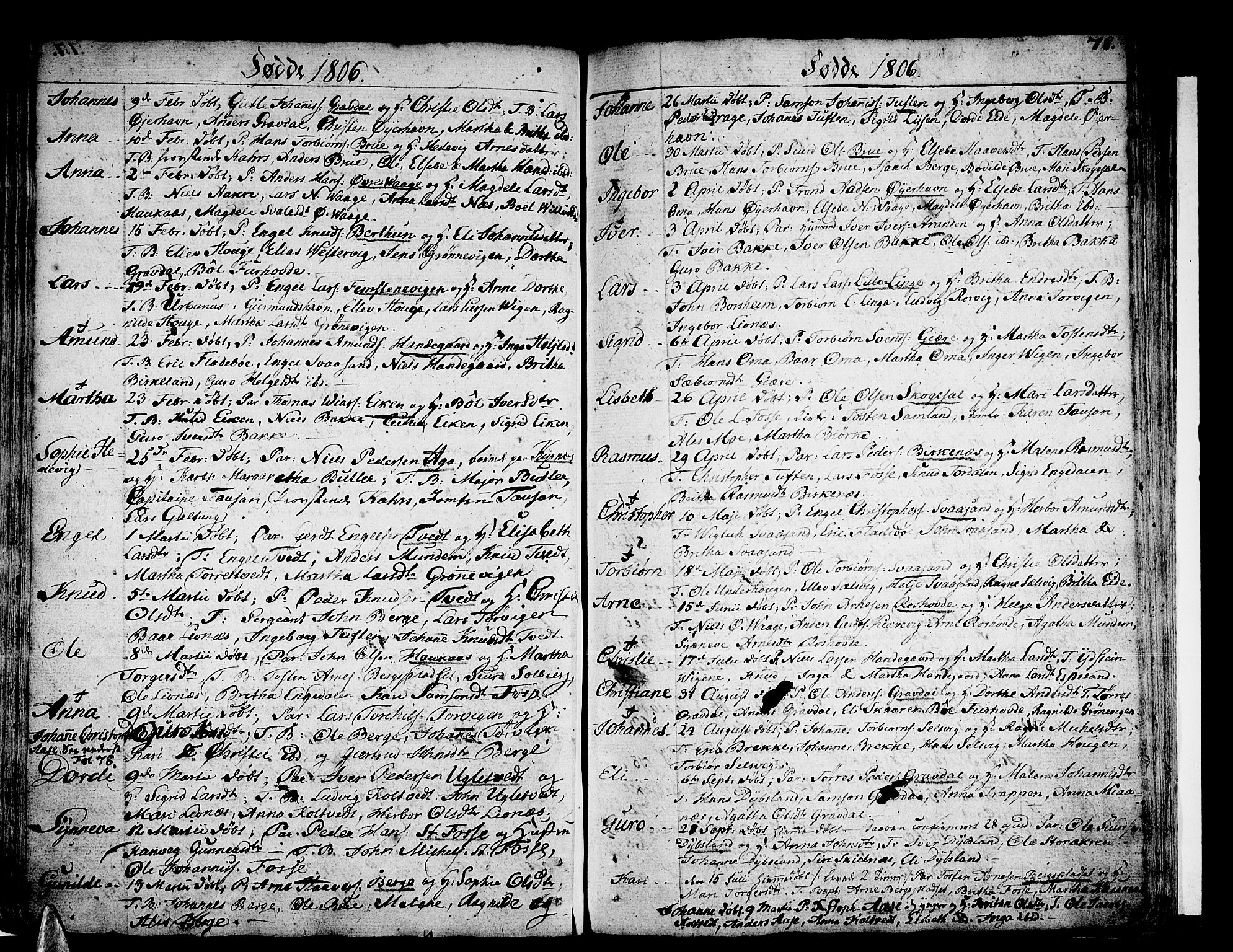 Strandebarm sokneprestembete, SAB/A-78401/H/Haa: Parish register (official) no. A 4, 1788-1817, p. 78