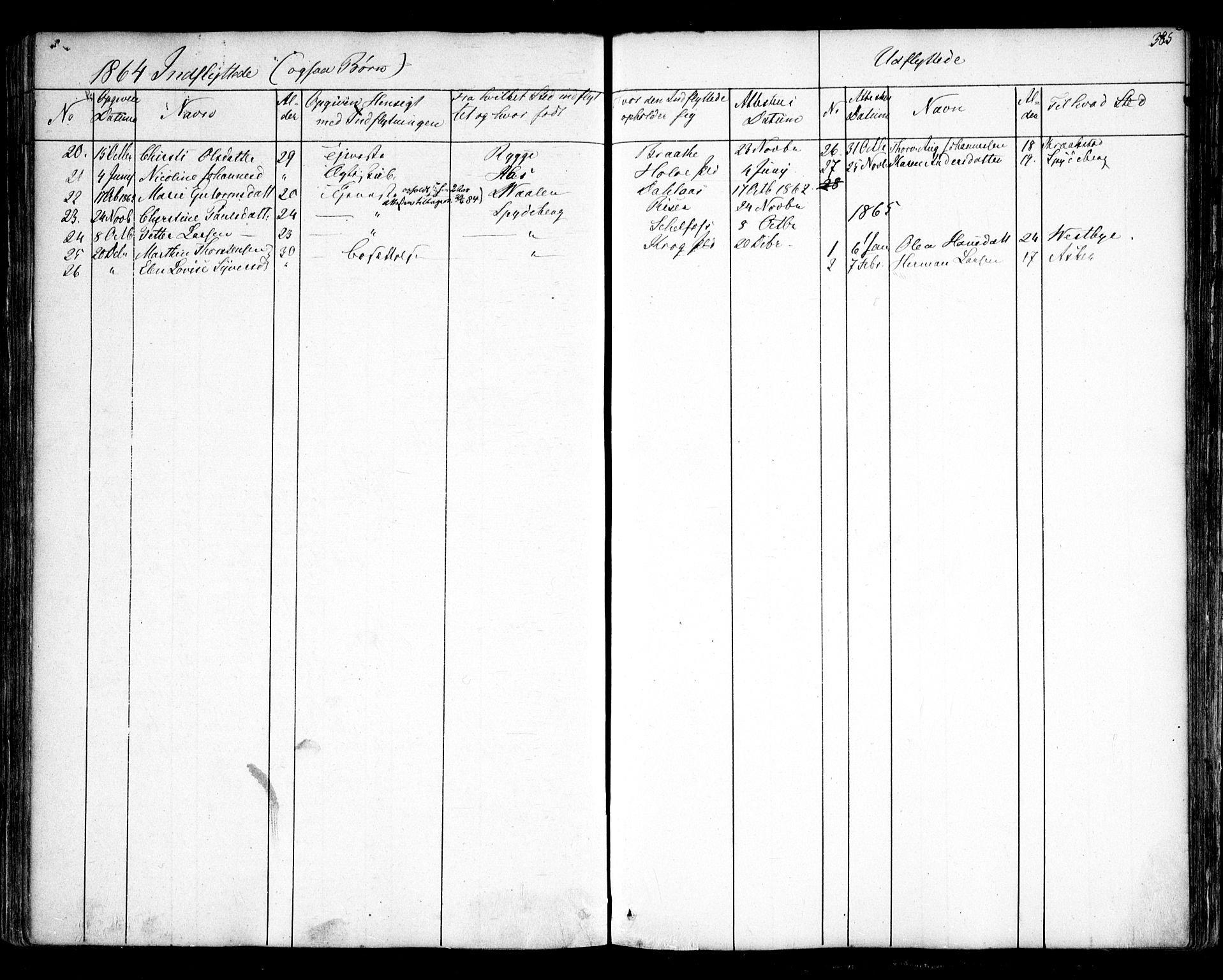 Hobøl prestekontor Kirkebøker, SAO/A-2002/F/Fa/L0003: Parish register (official) no. I 3, 1842-1864, p. 385