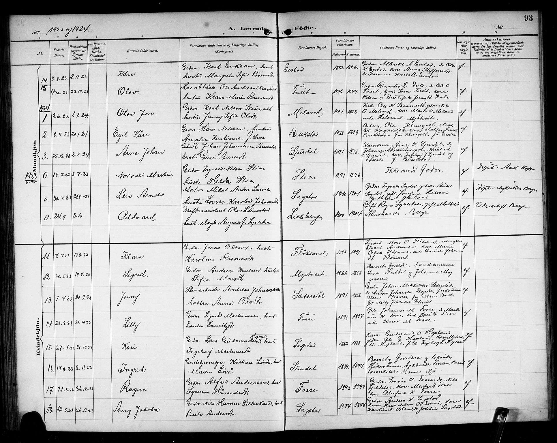 Alversund Sokneprestembete, SAB/A-73901/H/Ha/Hab: Parish register (copy) no. C 4, 1894-1924, p. 93