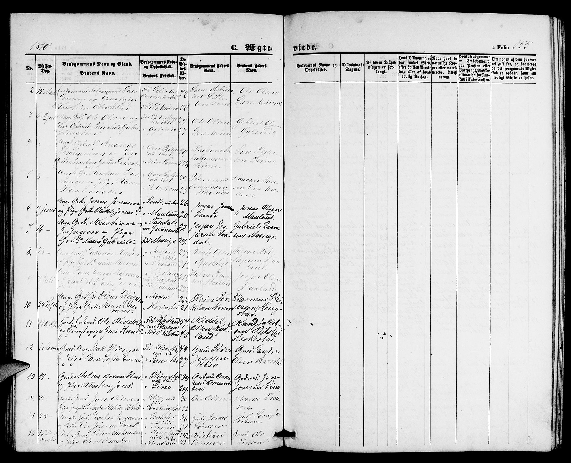 Lye sokneprestkontor, AV/SAST-A-101794/001/30BB/L0004: Parish register (copy) no. B 4, 1868-1878, p. 155