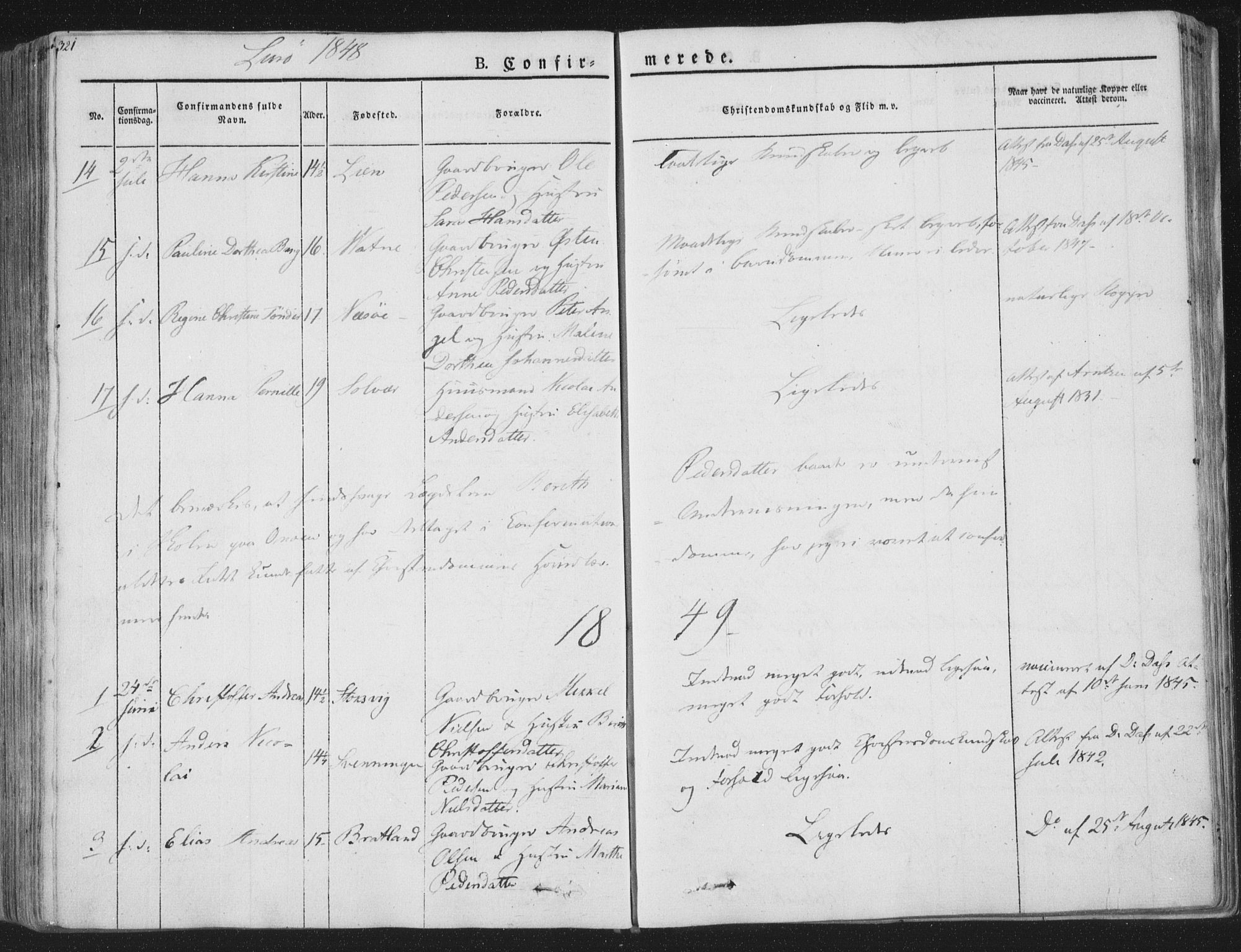 Ministerialprotokoller, klokkerbøker og fødselsregistre - Nordland, SAT/A-1459/839/L0565: Parish register (official) no. 839A02, 1825-1862, p. 321