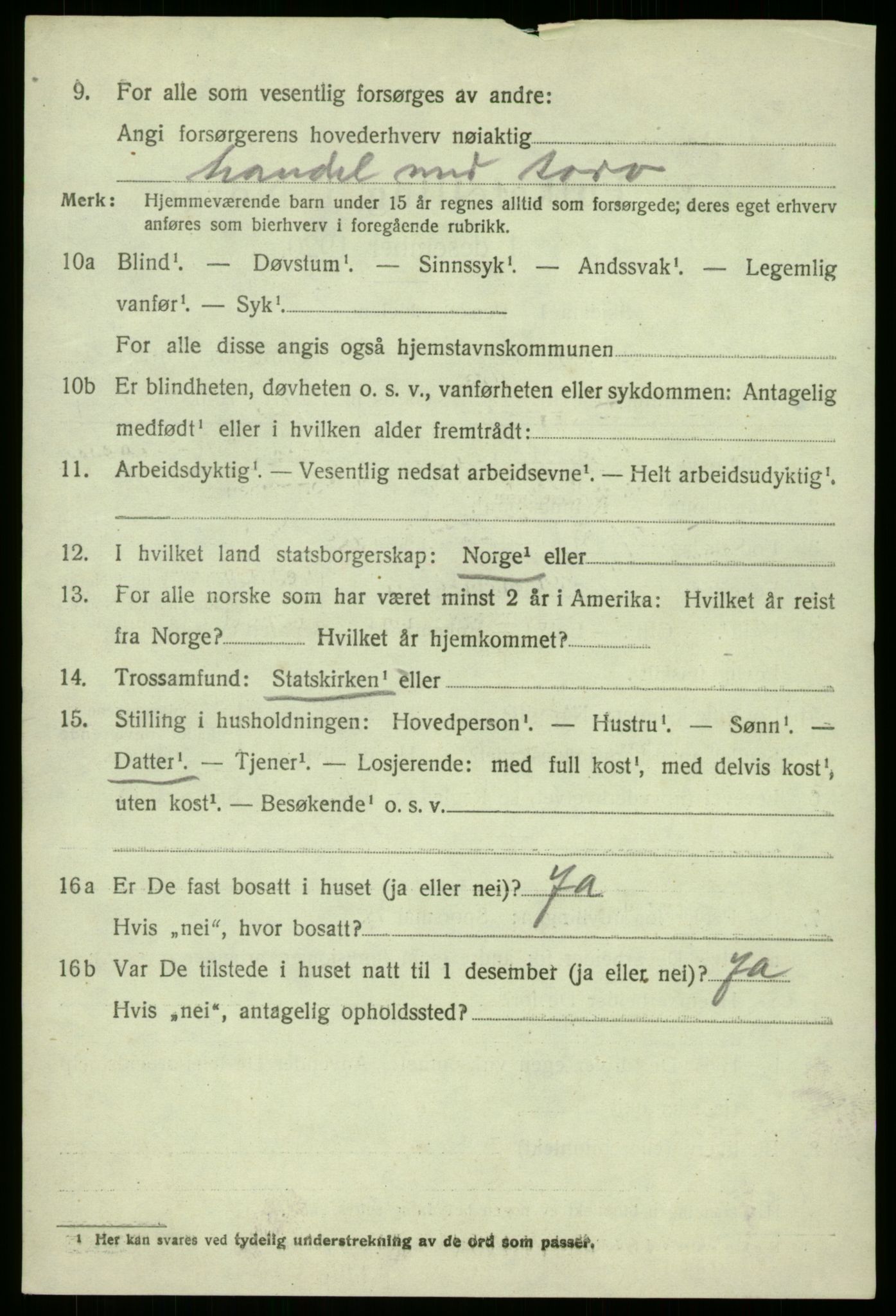 SAB, 1920 census for Manger, 1920, p. 2210