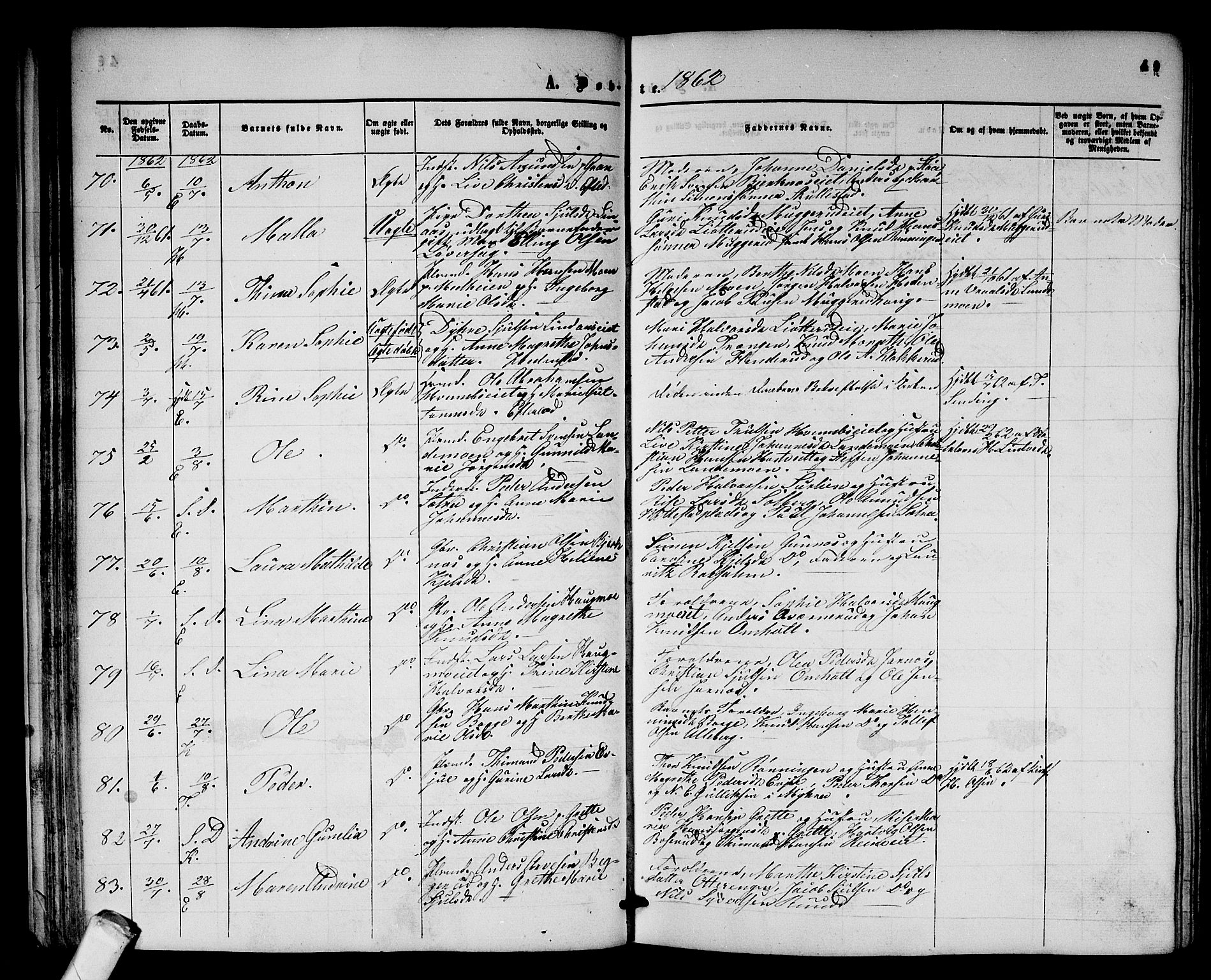 Sandsvær kirkebøker, AV/SAKO-A-244/G/Ga/L0005: Parish register (copy) no. I 5, 1857-1873, p. 49
