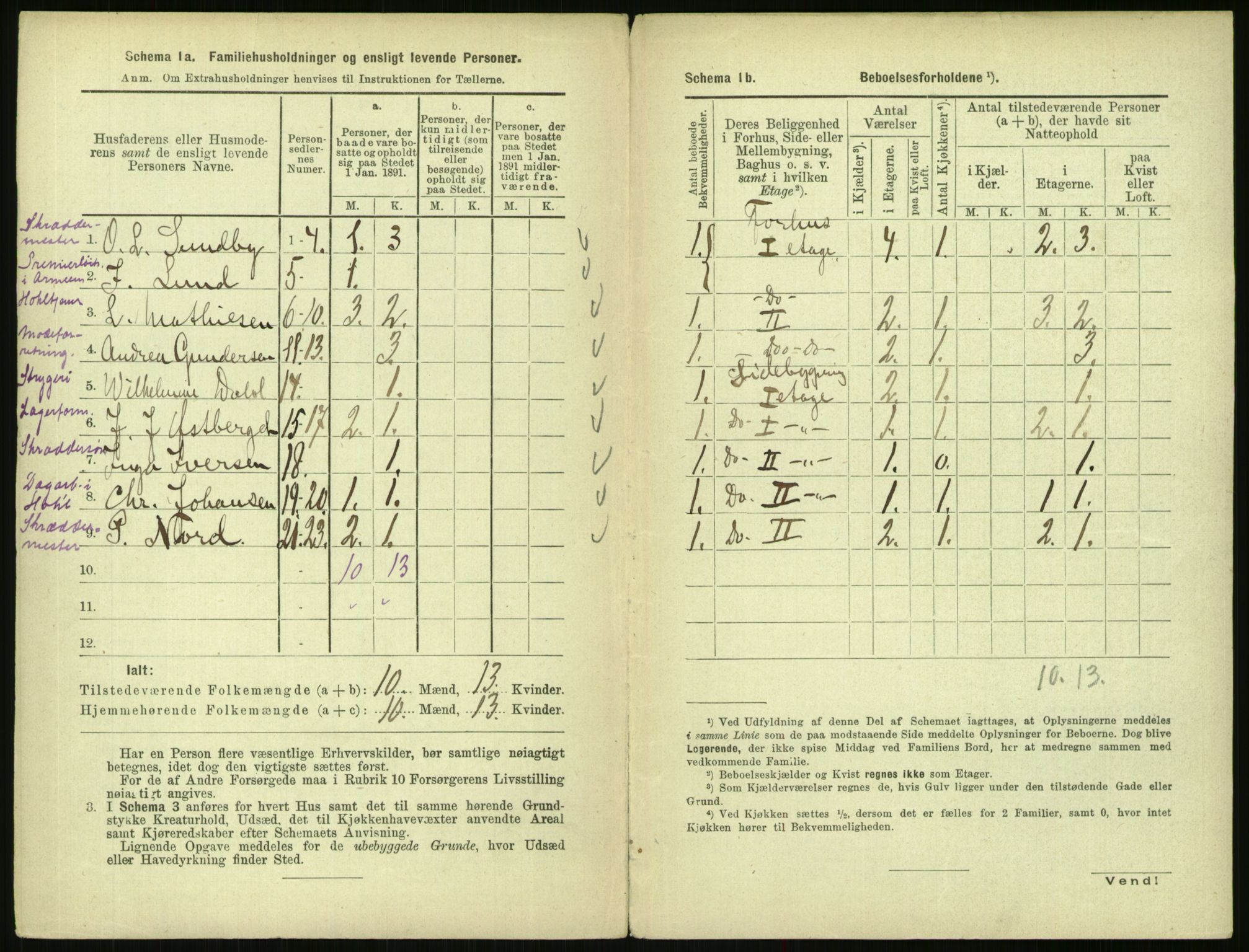 RA, 1891 census for 0301 Kristiania, 1891, p. 1228