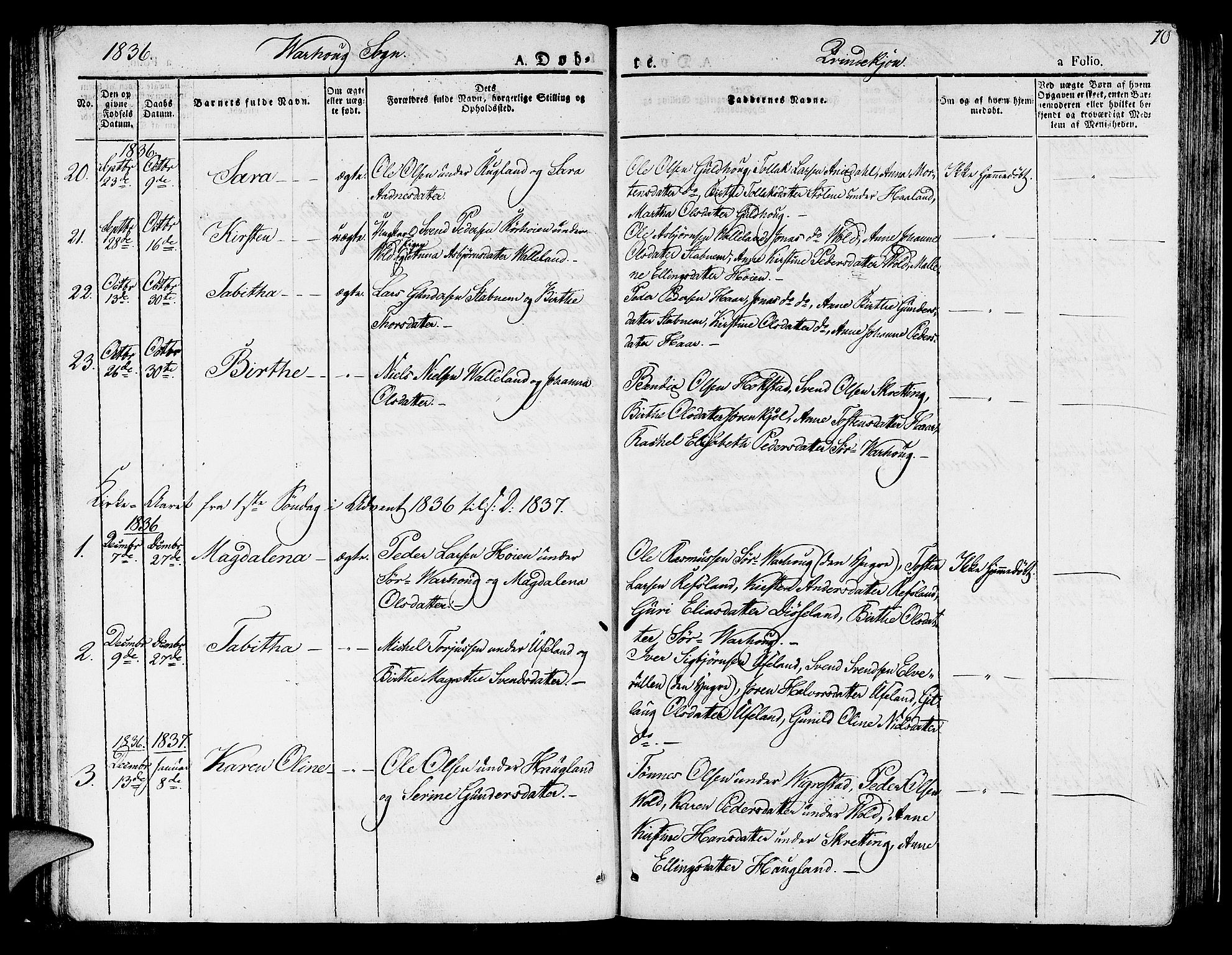 Hå sokneprestkontor, AV/SAST-A-101801/001/30BA/L0004: Parish register (official) no. A 4.1 /2, 1826-1841, p. 70