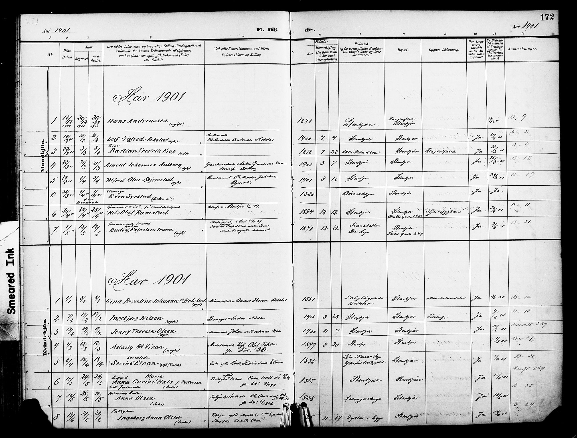 Ministerialprotokoller, klokkerbøker og fødselsregistre - Nord-Trøndelag, SAT/A-1458/739/L0372: Parish register (official) no. 739A04, 1895-1903, p. 172