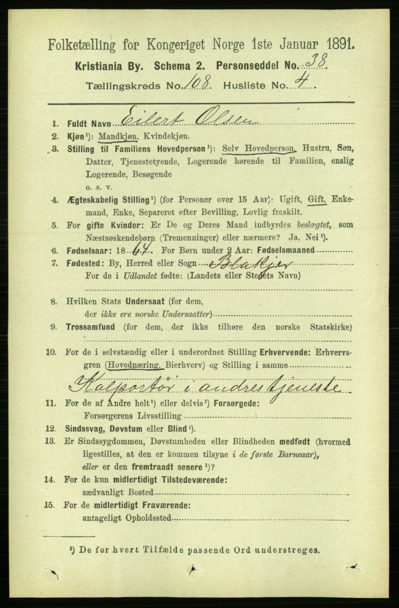 RA, 1891 census for 0301 Kristiania, 1891, p. 55607