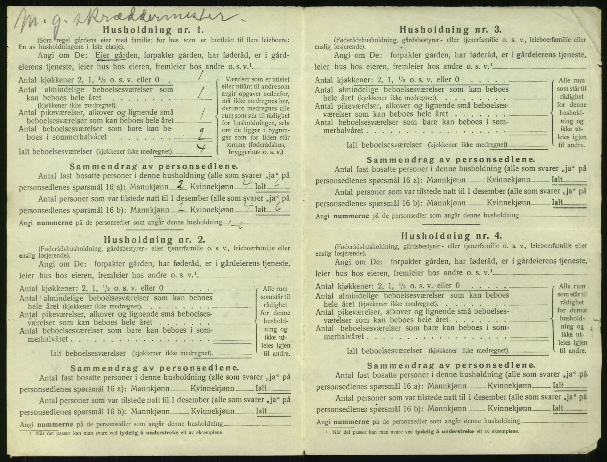 SAT, 1920 census for Vestnes, 1920, p. 160
