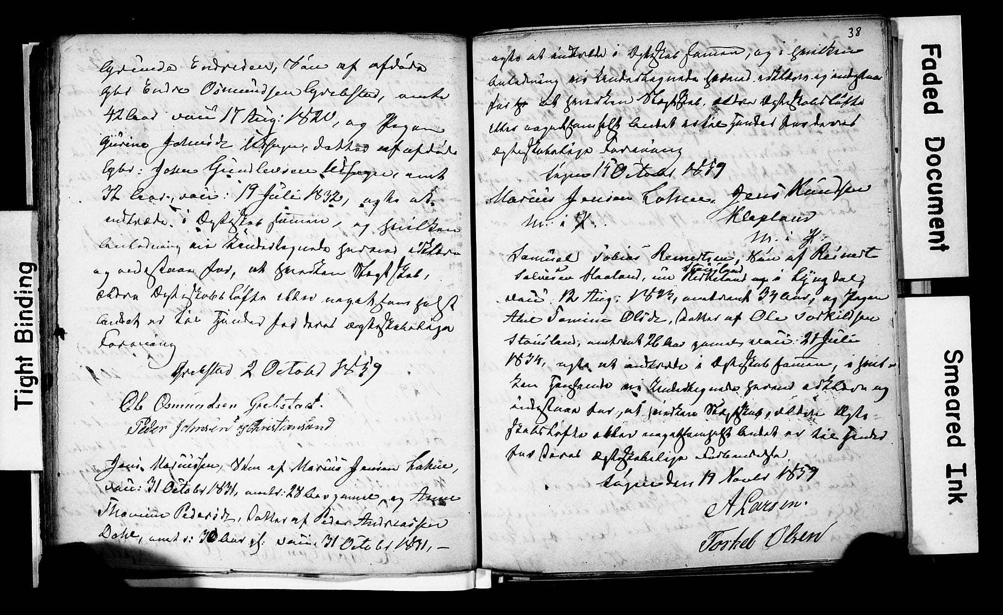 Søgne sokneprestkontor, AV/SAK-1111-0037/F/Fe/L0001: Banns register no. A III 1, 1853-1870, p. 38