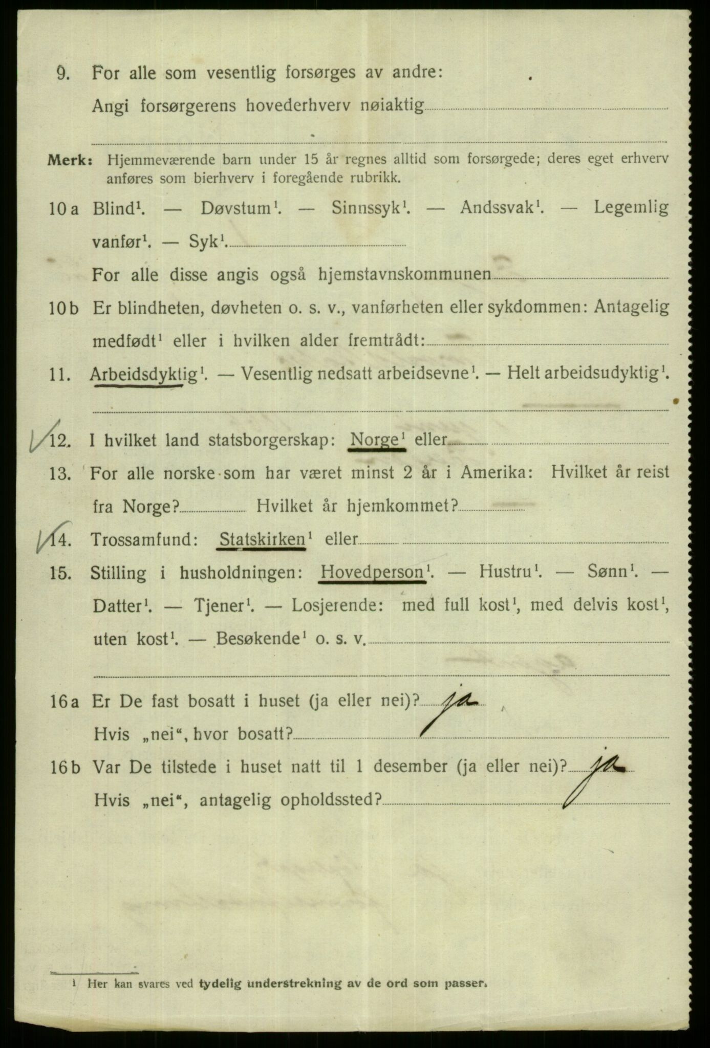 SAB, 1920 census for Bergen, 1920, p. 211069