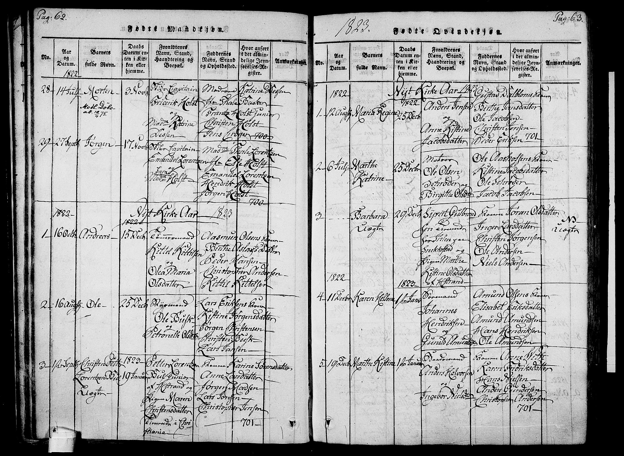 Holmestrand kirkebøker, SAKO/A-346/F/Fa/L0001: Parish register (official) no. 1, 1814-1840, p. 62-63