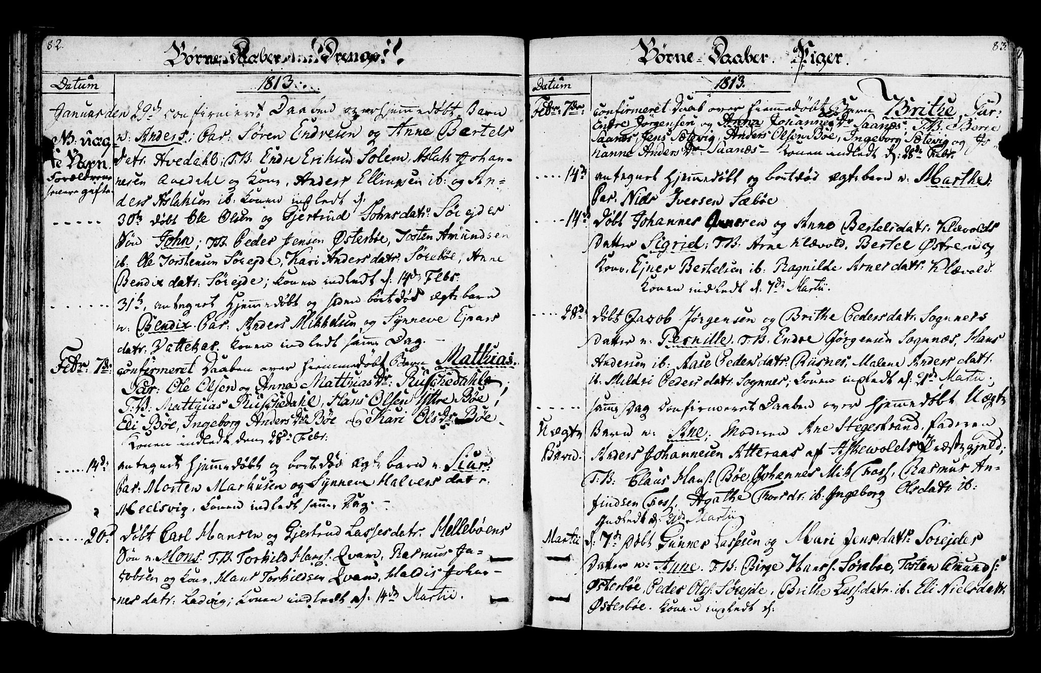 Lavik sokneprestembete, AV/SAB-A-80901: Parish register (official) no. A 1, 1809-1822, p. 82-83