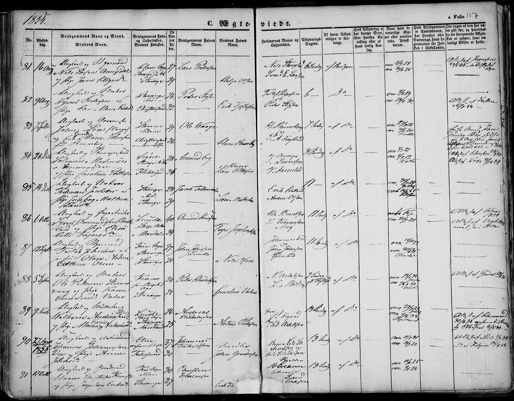 Domkirken sokneprestkontor, AV/SAST-A-101812/001/30/30BA/L0015: Parish register (official) no. A 14, 1842-1857, p. 117