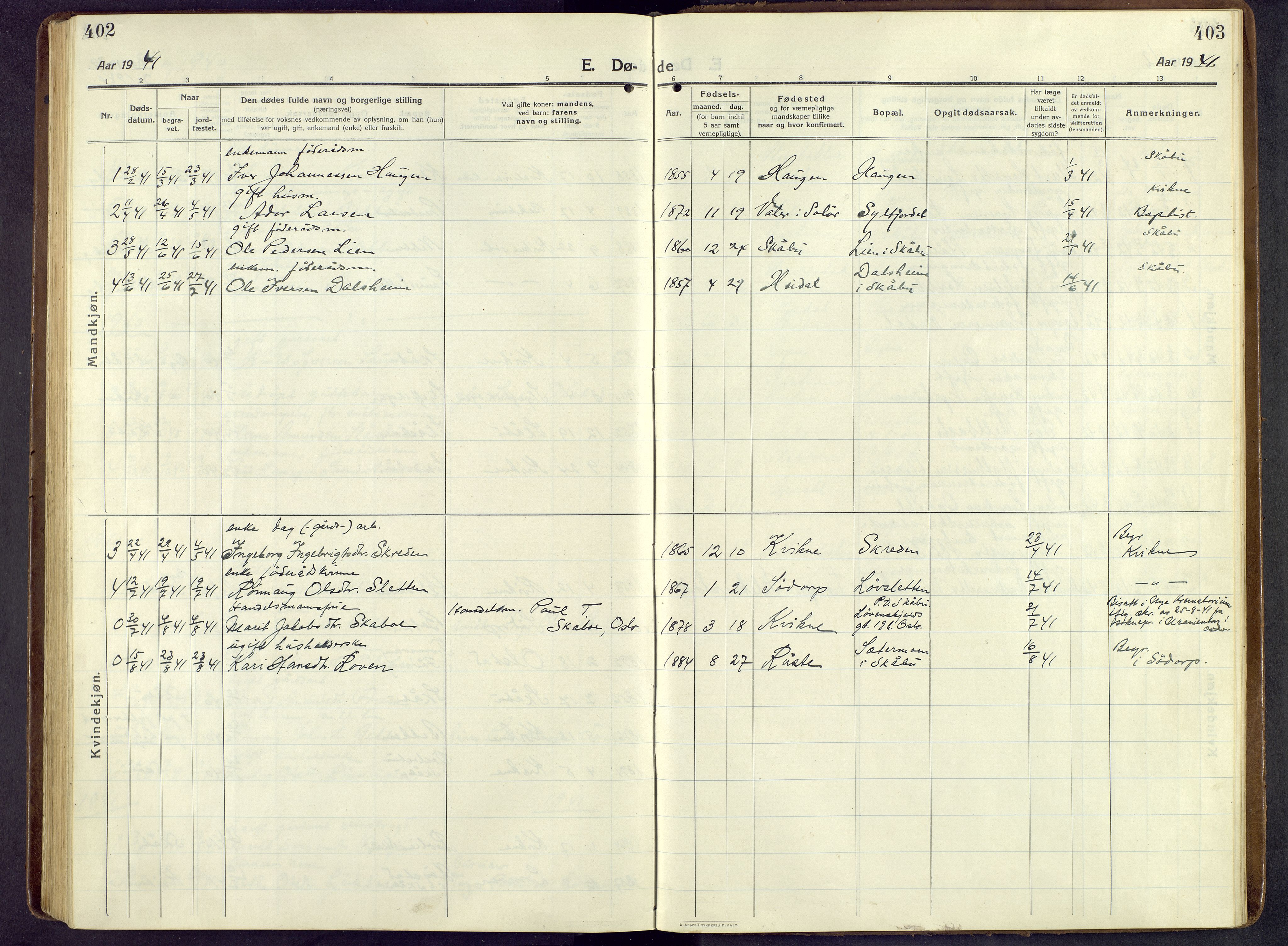 Nord-Fron prestekontor, AV/SAH-PREST-080/H/Ha/Hab/L0009: Parish register (copy) no. 9, 1915-1958, p. 402-403