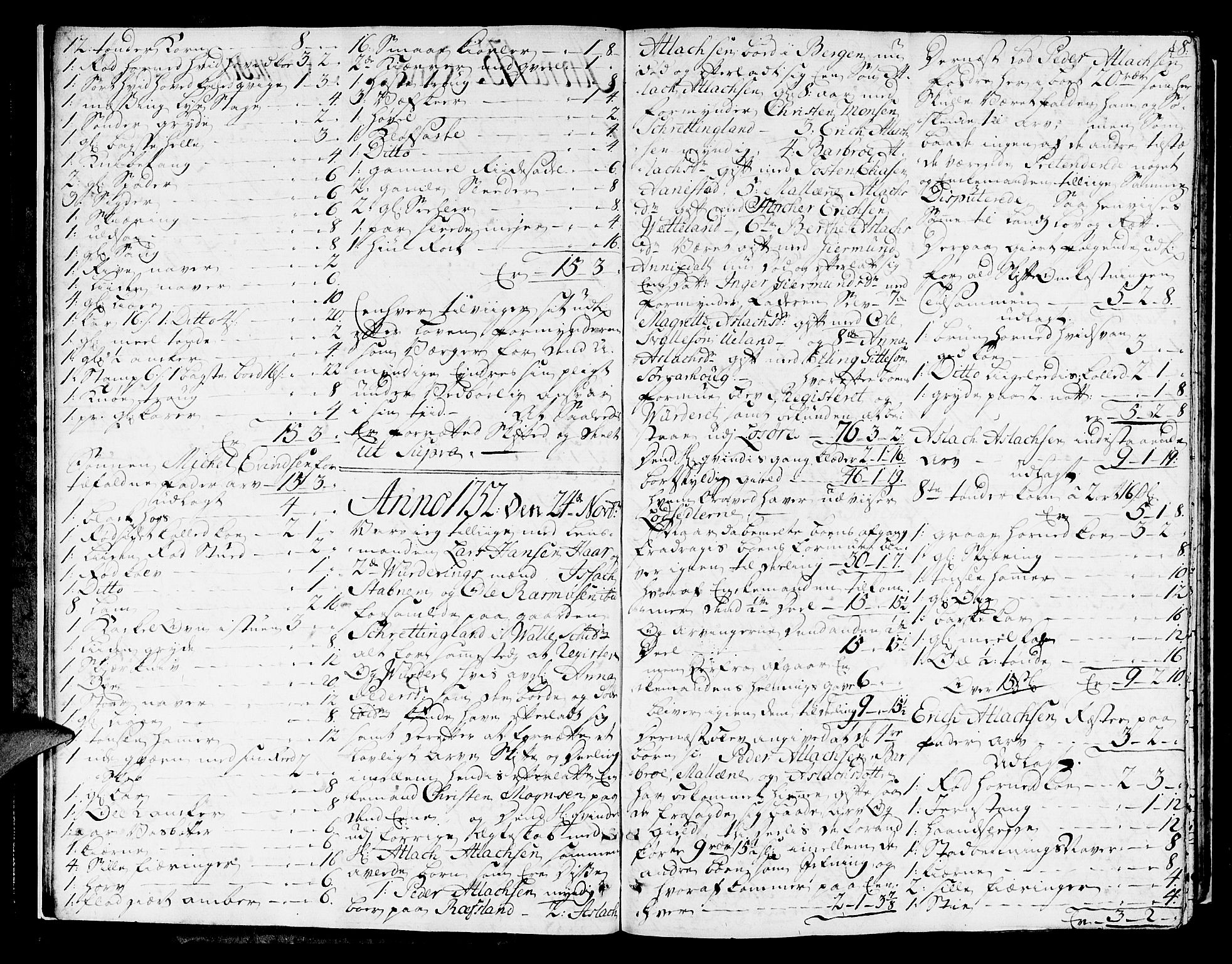 Jæren og Dalane sorenskriveri, SAST/A-100306/5/50BA/L0010: SKIFTEPROTOKOLL, 1752-1758, p. 7b-8a