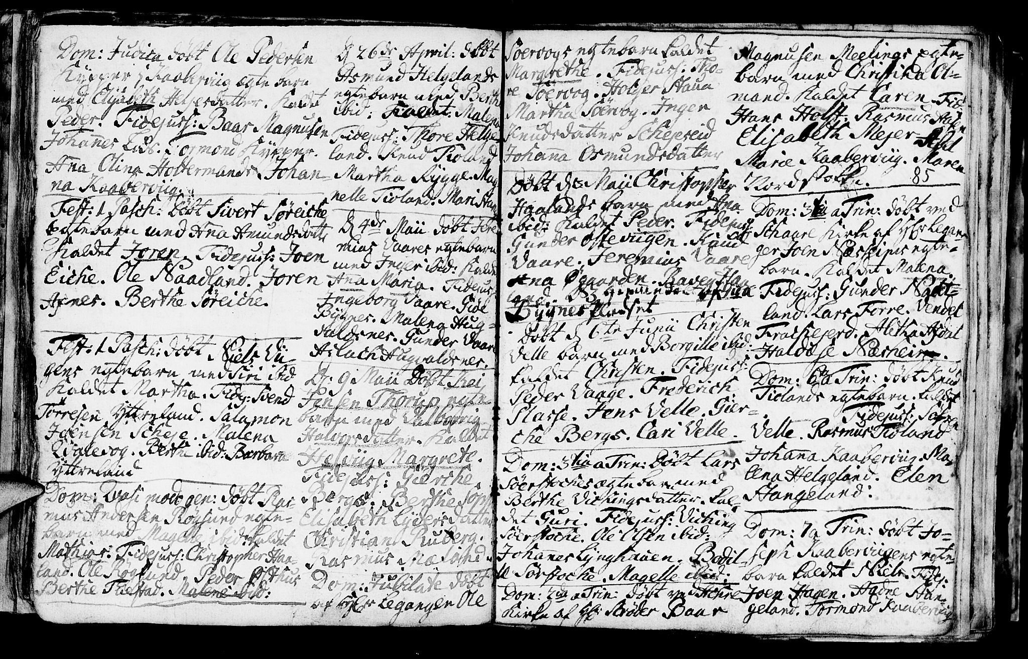 Avaldsnes sokneprestkontor, AV/SAST-A -101851/H/Ha/Haa/L0001: Parish register (official) no. A 1, 1711-1764, p. 85