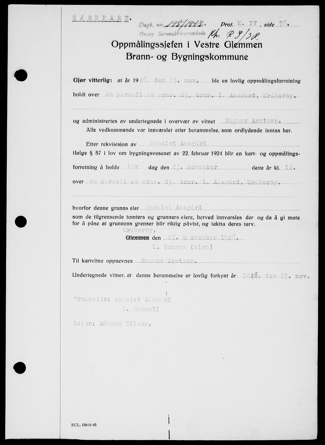 Onsøy sorenskriveri, SAO/A-10474/G/Ga/Gab/L0018: Mortgage book no. II A-18, 1946-1947, Diary no: : 198/1947