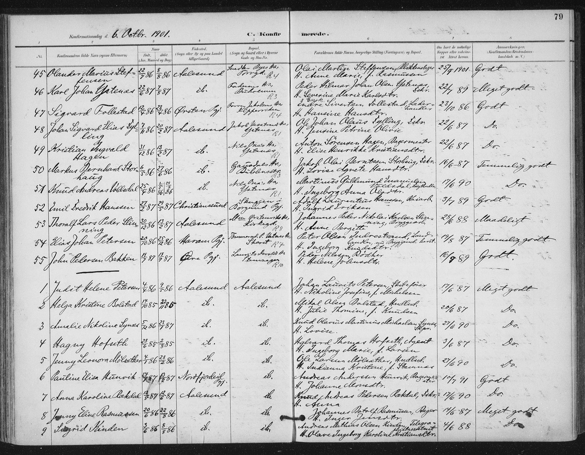 Ministerialprotokoller, klokkerbøker og fødselsregistre - Møre og Romsdal, AV/SAT-A-1454/529/L0457: Parish register (official) no. 529A07, 1894-1903, p. 79