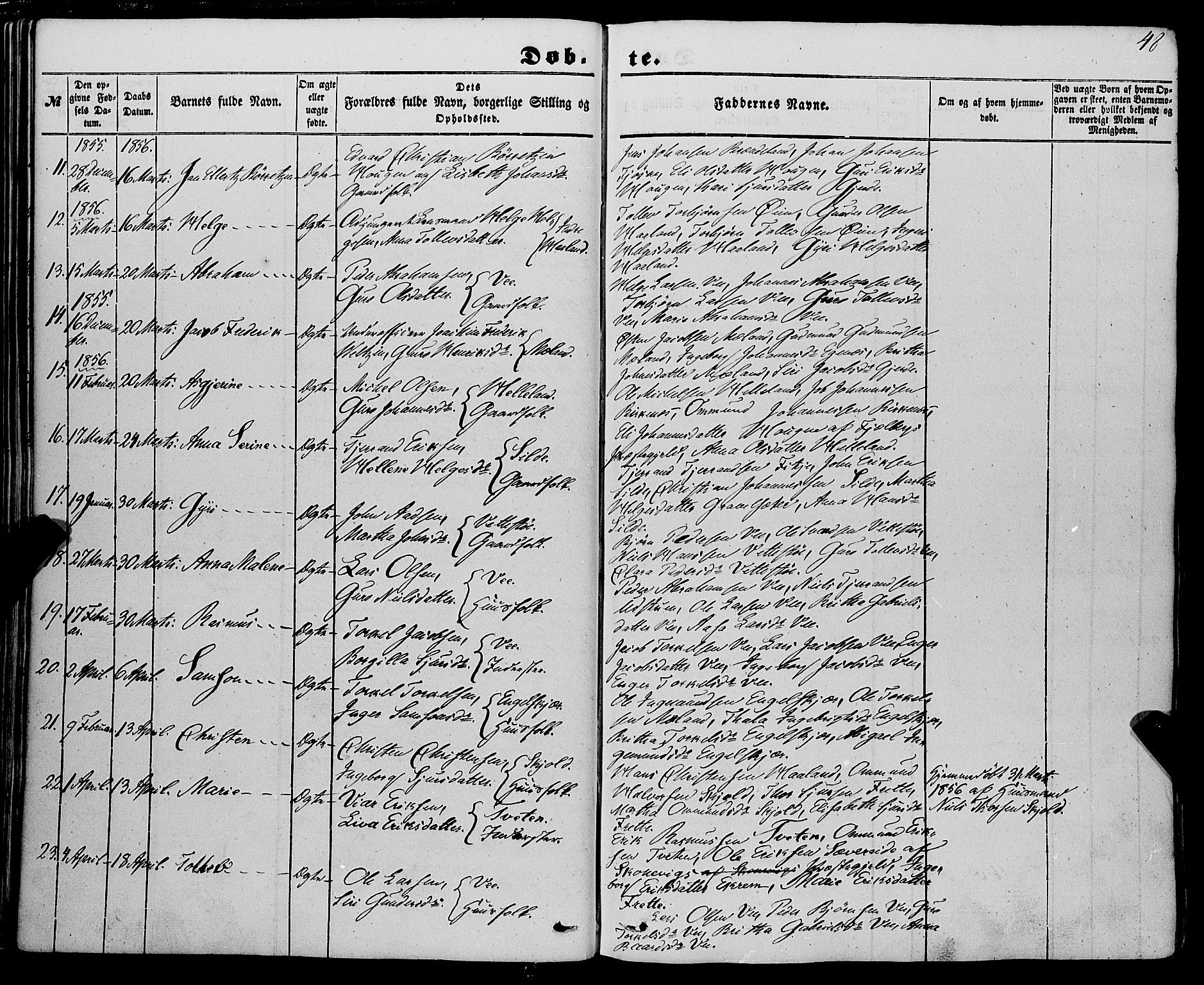 Etne sokneprestembete, AV/SAB-A-75001/H/Haa: Parish register (official) no. A 8, 1848-1862, p. 48