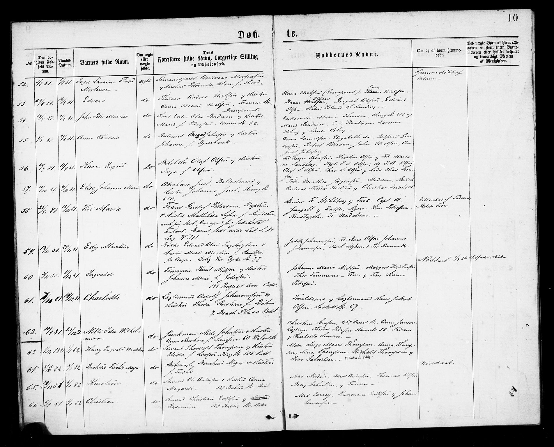 Den norske sjømannsmisjon i utlandet/New York, SAB/SAB/PA-0110/H/Ha/L0001: Parish register (official) no. A 1, 1878-1885, p. 10