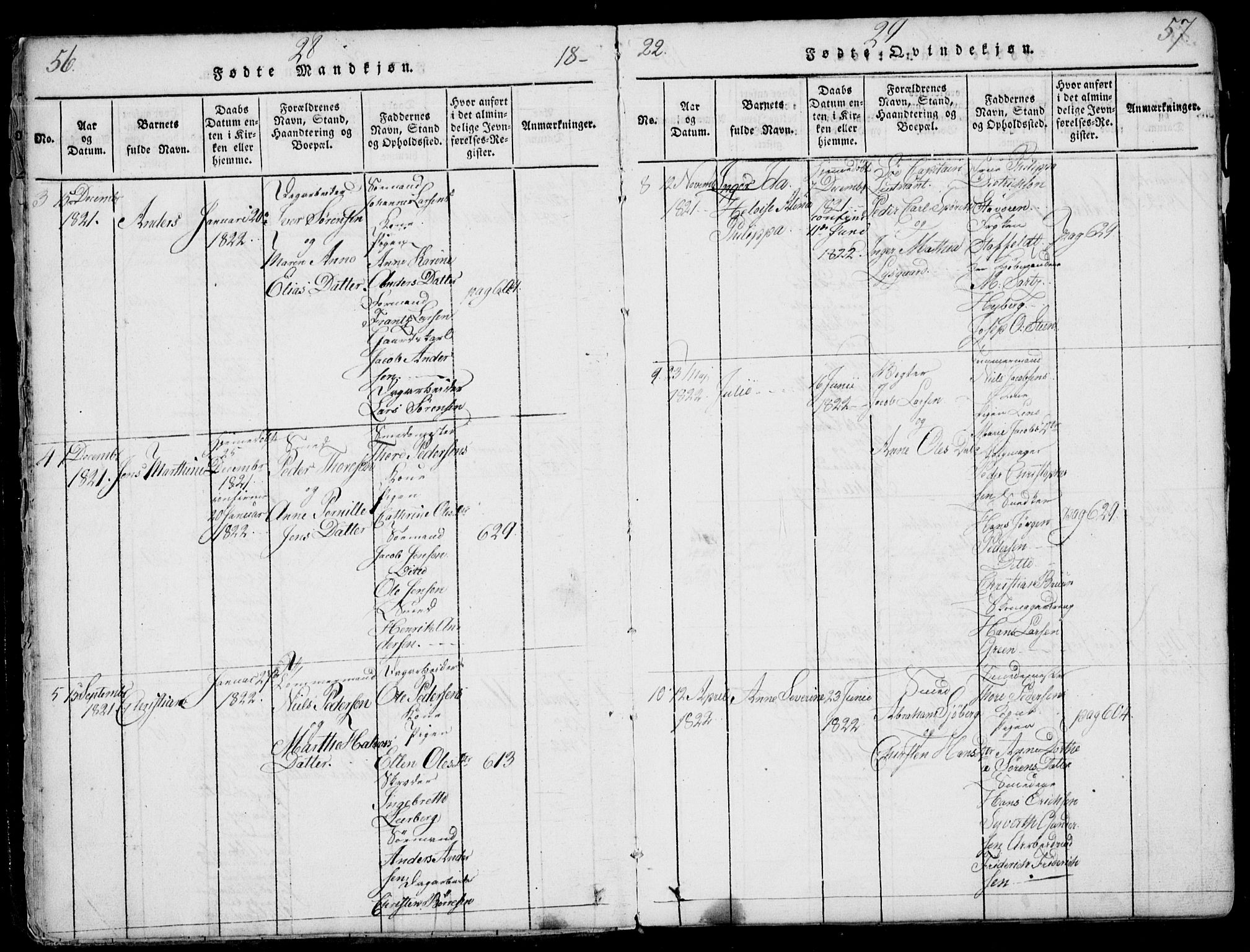 Larvik kirkebøker, AV/SAKO-A-352/F/Fb/L0002: Parish register (official) no. II 2, 1818-1842, p. 56-57