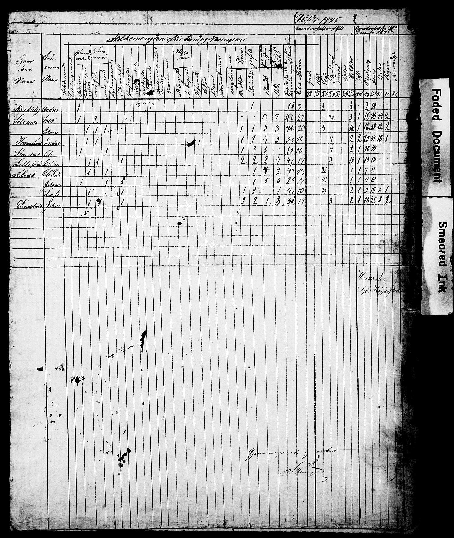 , Census 1845 for Vik, 1845, p. 14