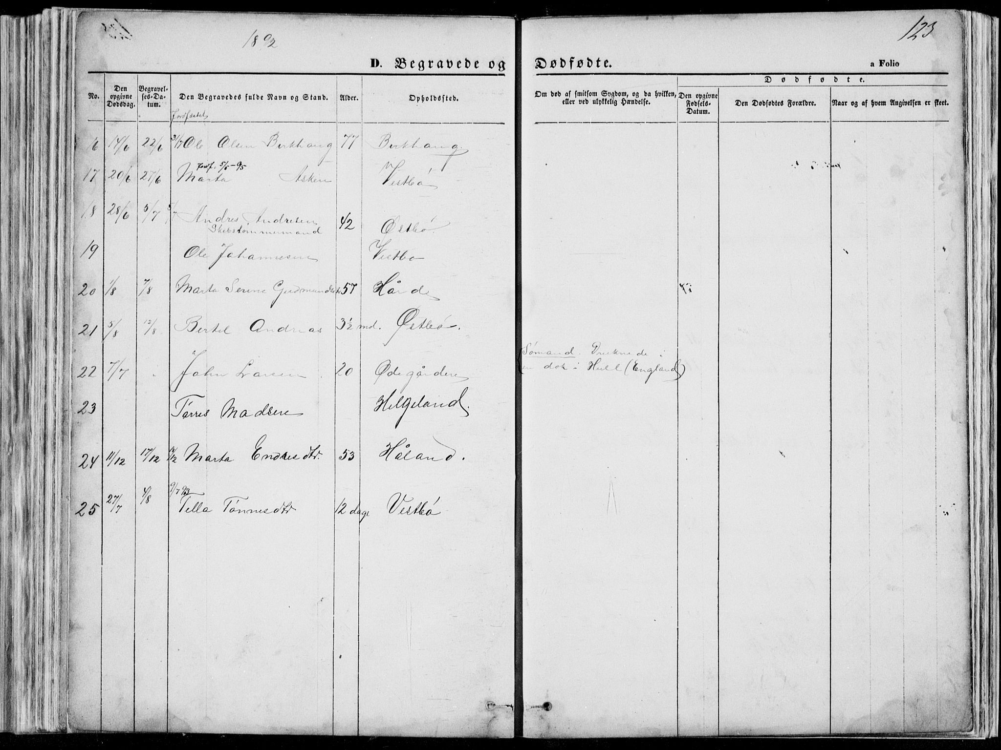 Vikedal sokneprestkontor, SAST/A-101840/01/V: Parish register (copy) no. B 10, 1864-1926, p. 123