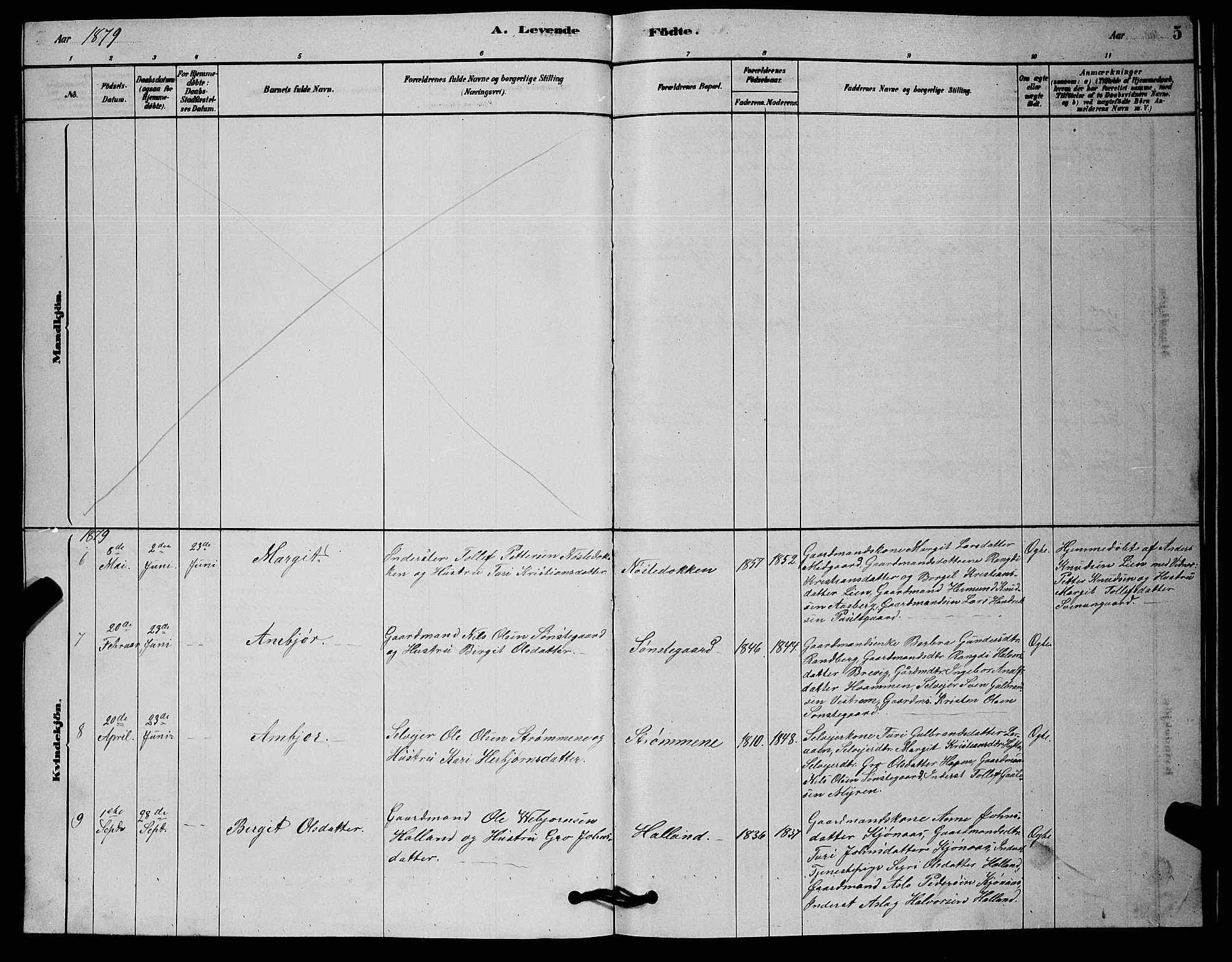 Nore kirkebøker, AV/SAKO-A-238/G/Gc/L0002: Parish register (copy) no. III 2, 1878-1883, p. 5