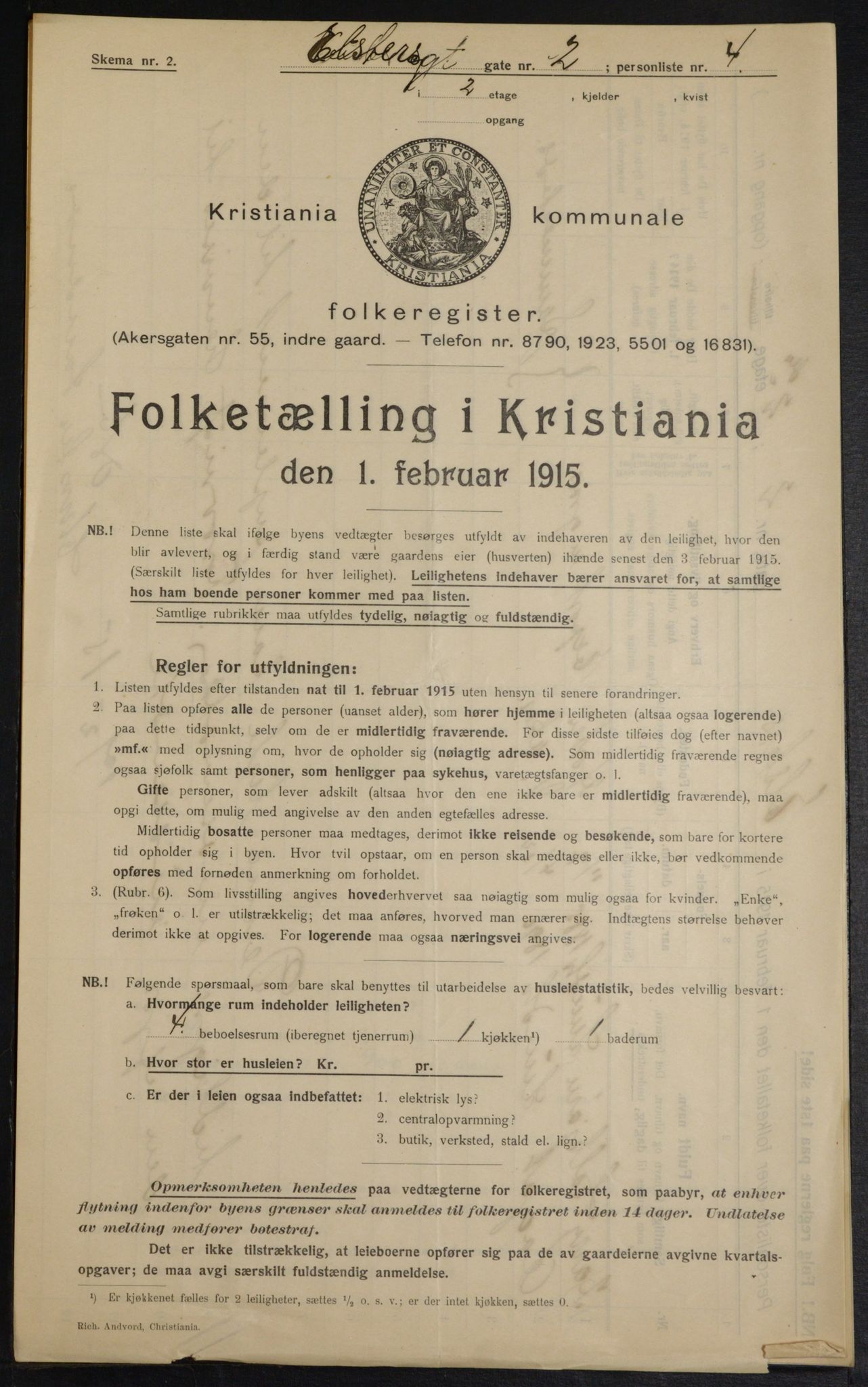 OBA, Municipal Census 1915 for Kristiania, 1915, p. 20431