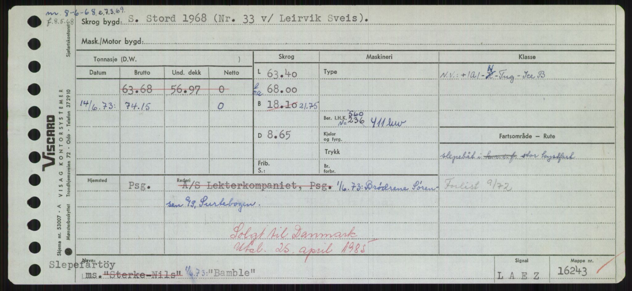 Sjøfartsdirektoratet med forløpere, Skipsmålingen, AV/RA-S-1627/H/Hd/L0003: Fartøy, B-Bev, p. 195
