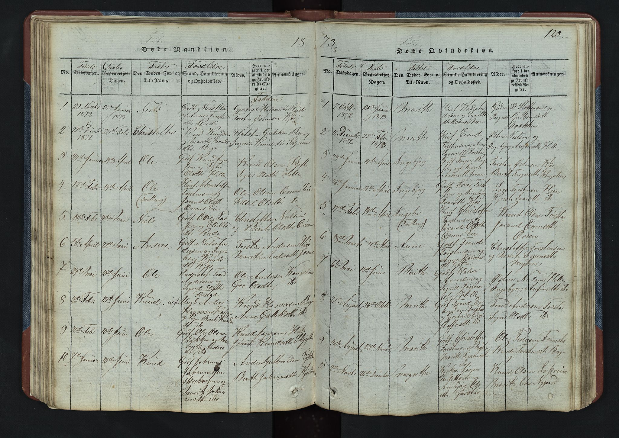 Vang prestekontor, Valdres, SAH/PREST-140/H/Hb/L0003: Parish register (copy) no. 3, 1814-1892, p. 120