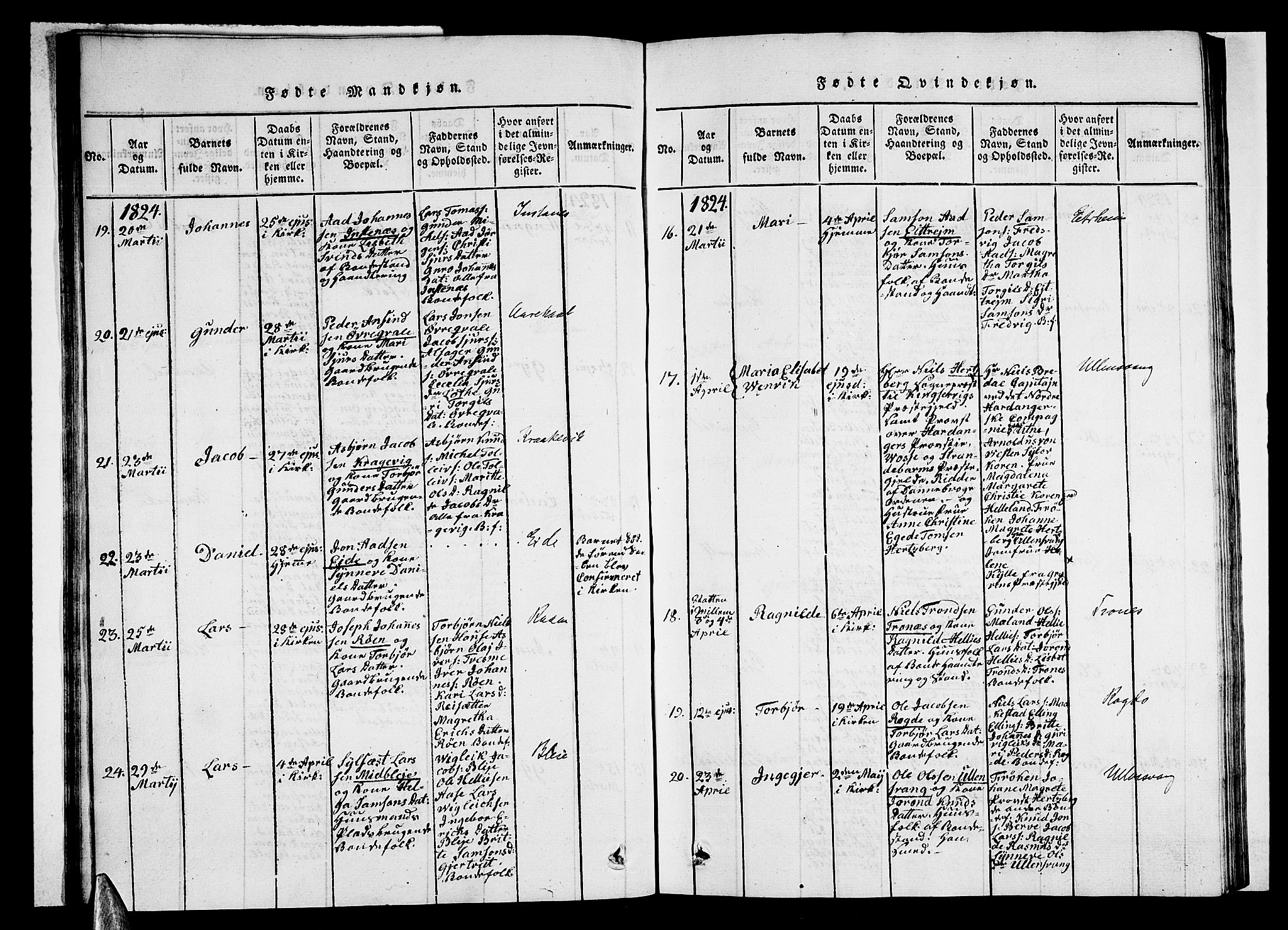 Ullensvang sokneprestembete, AV/SAB-A-78701/H/Haa: Parish register (official) no. A 9, 1819-1826