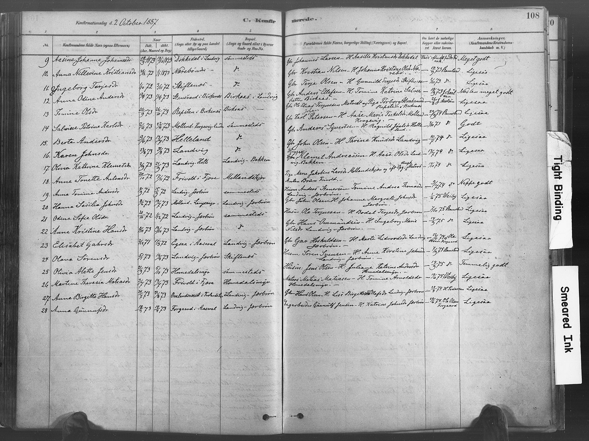 Hommedal sokneprestkontor, SAK/1111-0023/F/Fa/Fab/L0006: Parish register (official) no. A 6, 1878-1897, p. 108