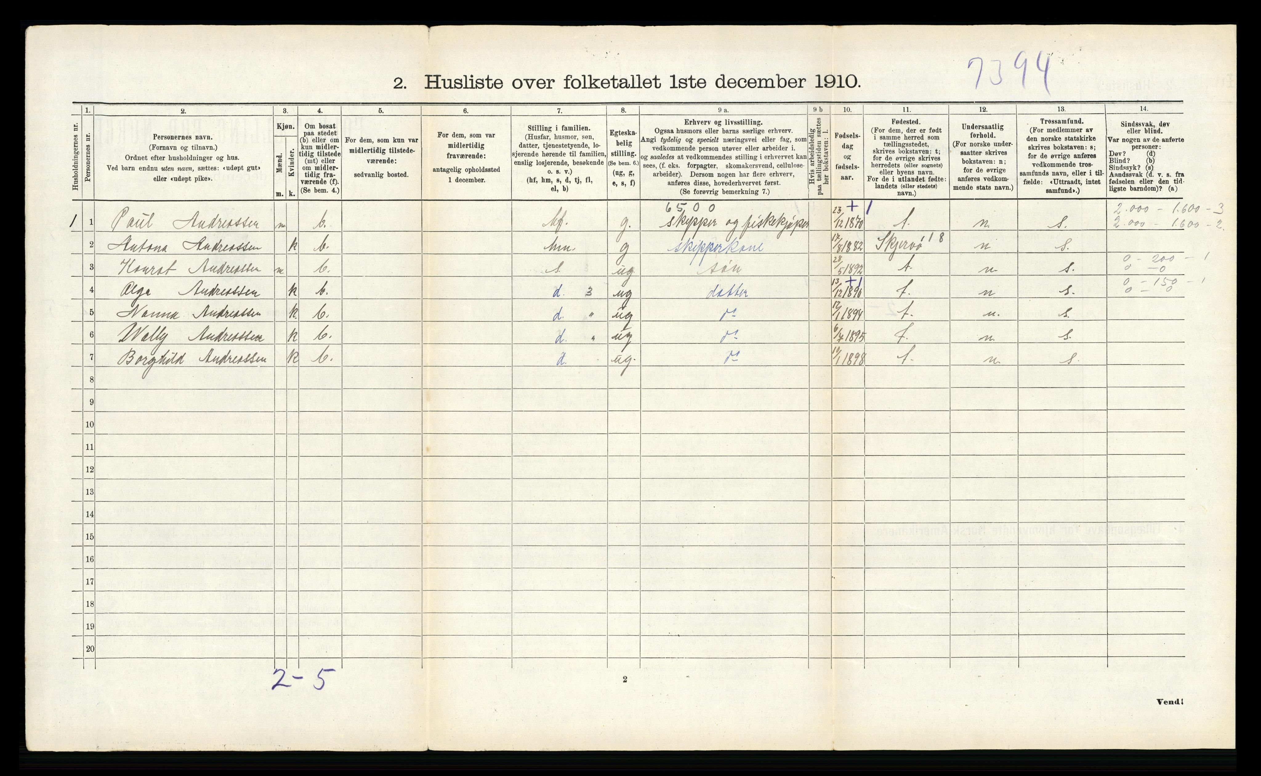 RA, 1910 census for Flakstad, 1910, p. 403