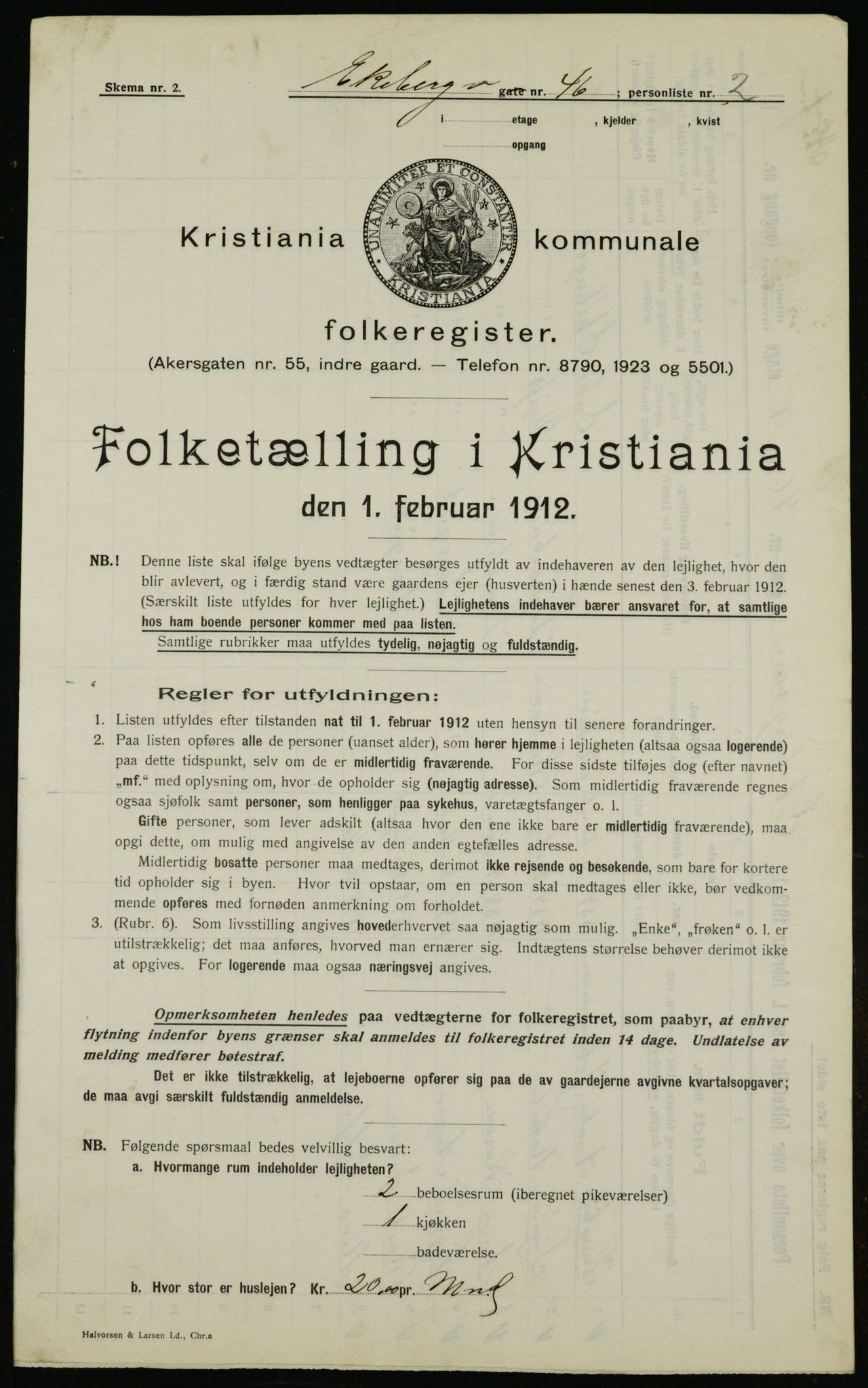 OBA, Municipal Census 1912 for Kristiania, 1912, p. 20354