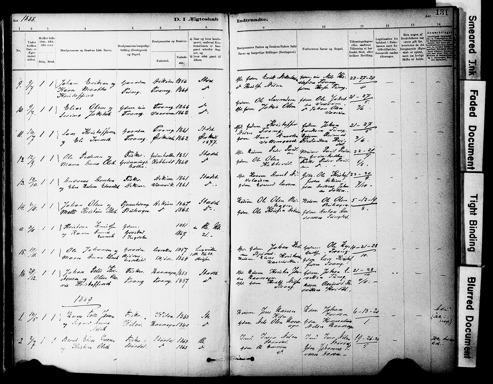 Ministerialprotokoller, klokkerbøker og fødselsregistre - Sør-Trøndelag, AV/SAT-A-1456/646/L0615: Parish register (official) no. 646A13, 1885-1900, p. 131