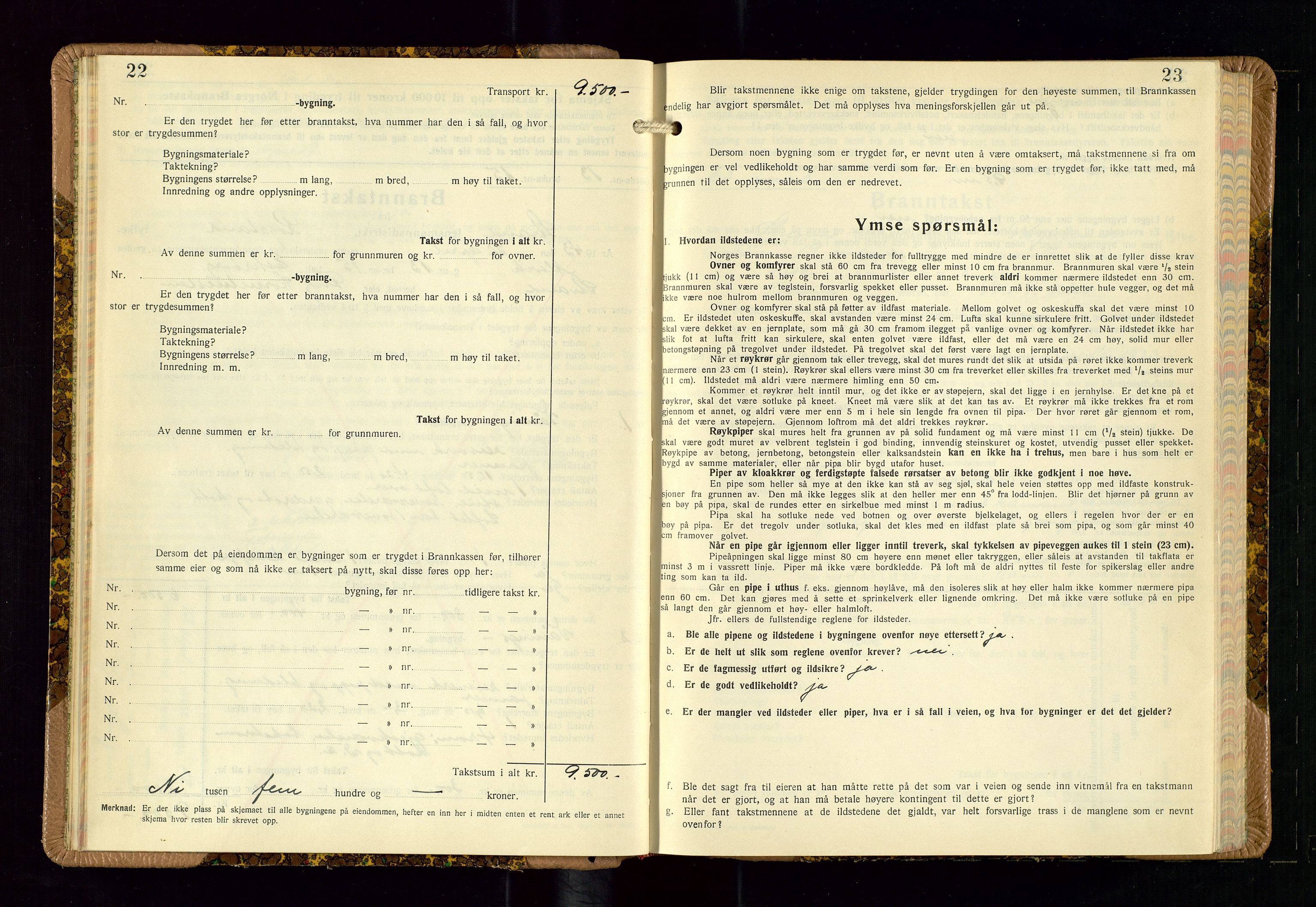 Strand og Forsand lensmannskontor, SAST/A-100451/Gob/L0002: Branntakstprotokoll, 1942-1953, p. 22-23