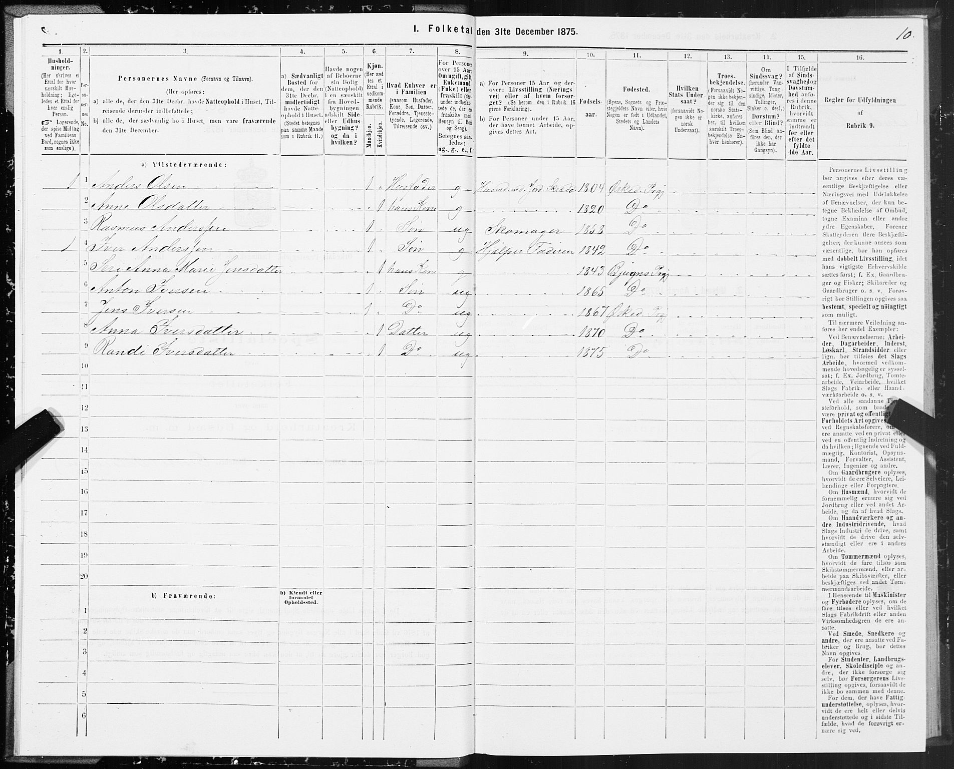 SAT, 1875 census for 1638P Orkdal, 1875, p. 3010