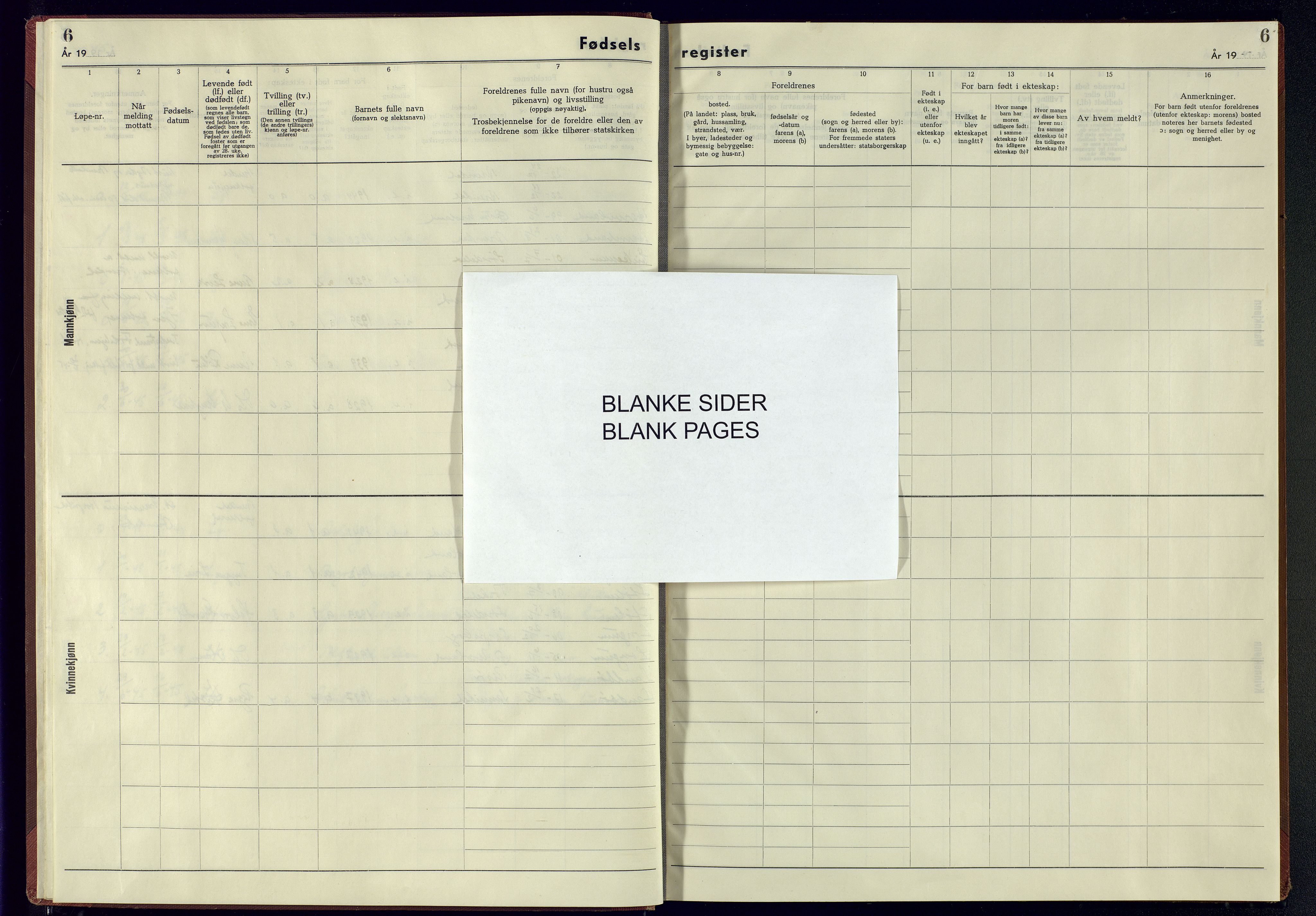 Austre Moland sokneprestkontor, SAK/1111-0001/J/Jb/L0002: Birth register no. A-VI-18, 1943-1945