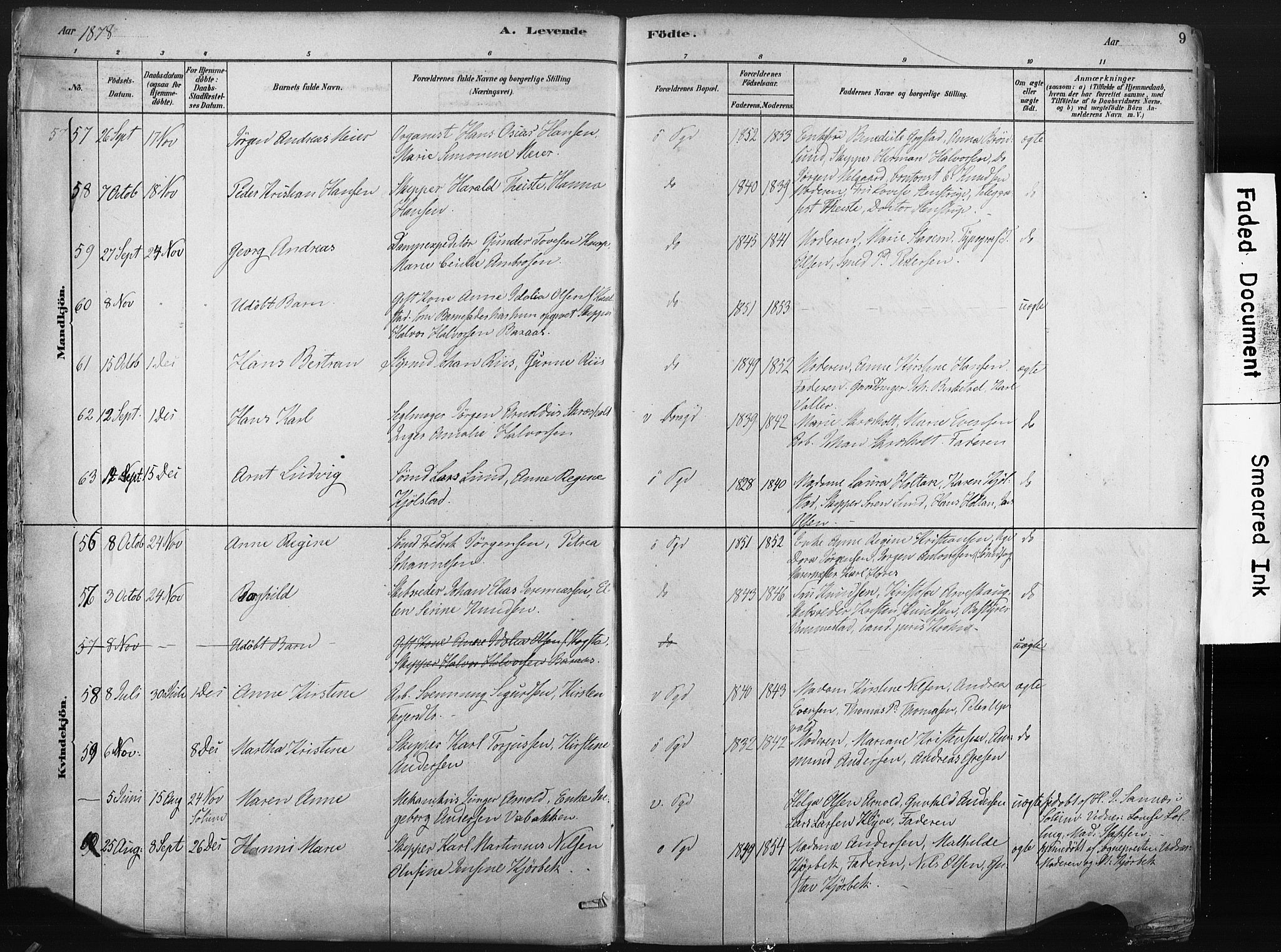 Porsgrunn kirkebøker , SAKO/A-104/F/Fa/L0008: Parish register (official) no. 8, 1878-1895, p. 9