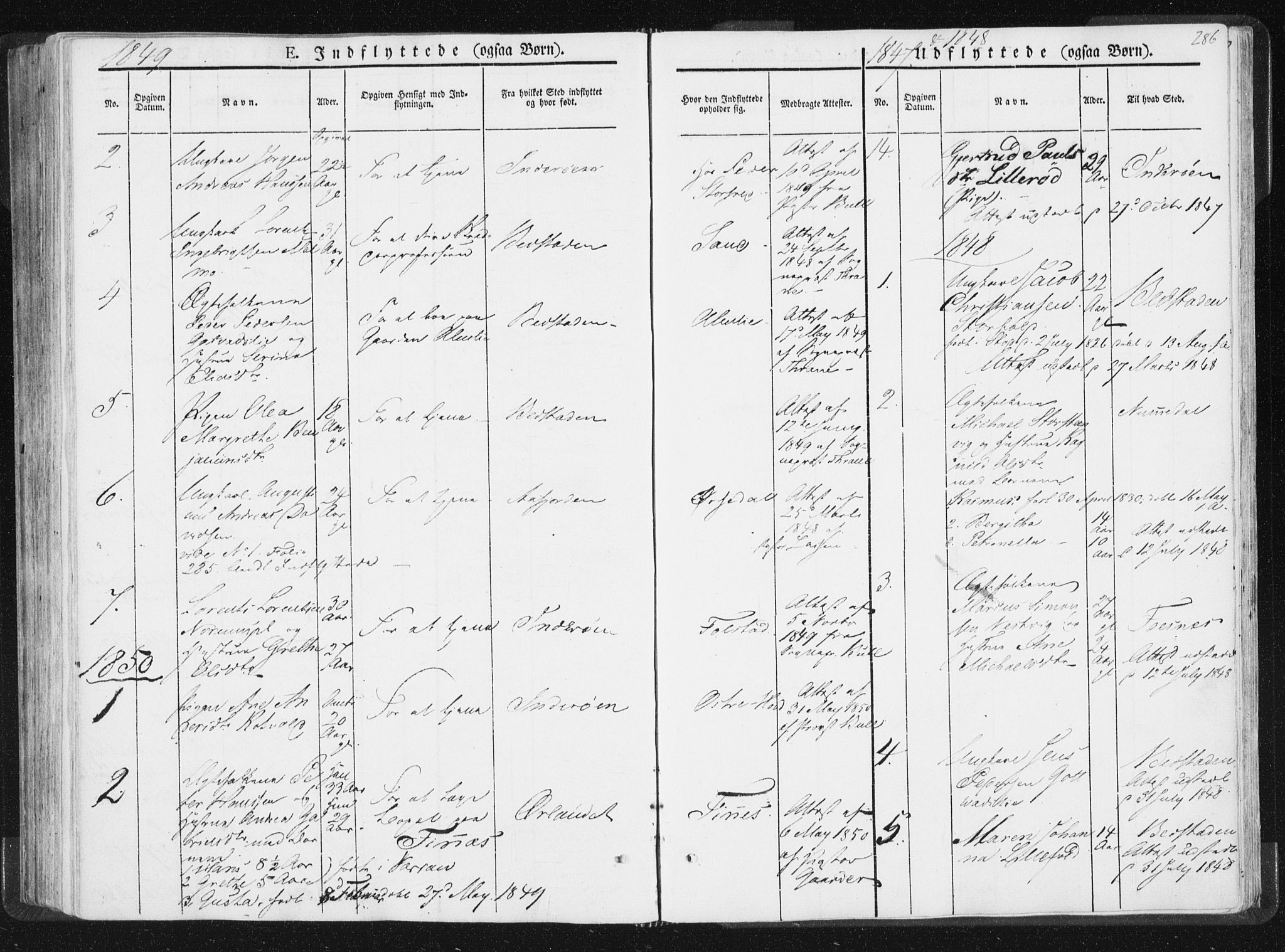Ministerialprotokoller, klokkerbøker og fødselsregistre - Nord-Trøndelag, SAT/A-1458/744/L0418: Parish register (official) no. 744A02, 1843-1866, p. 286