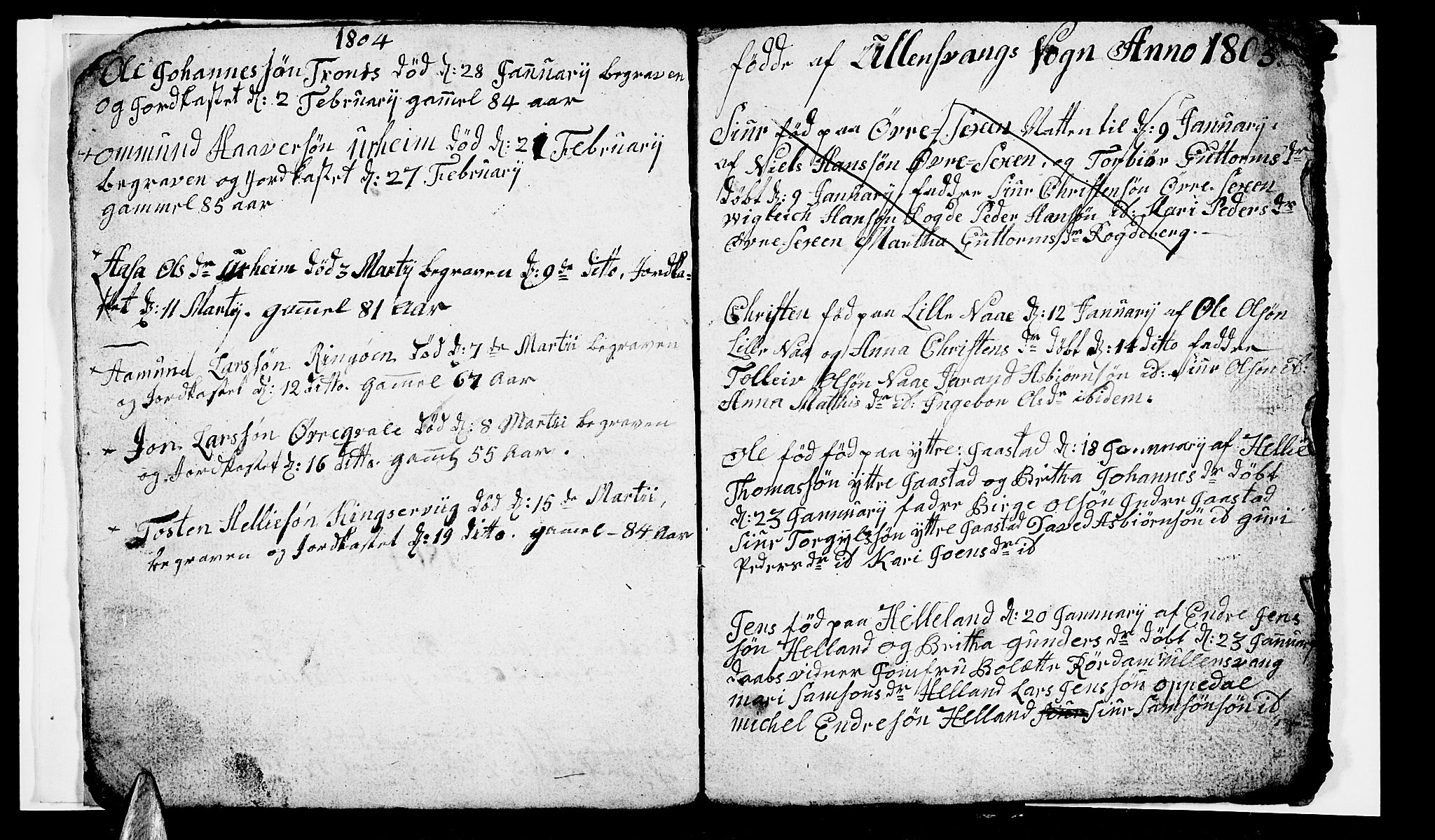 Ullensvang sokneprestembete, AV/SAB-A-78701/H/Hab: Parish register (copy) no. A 2, 1803-1804