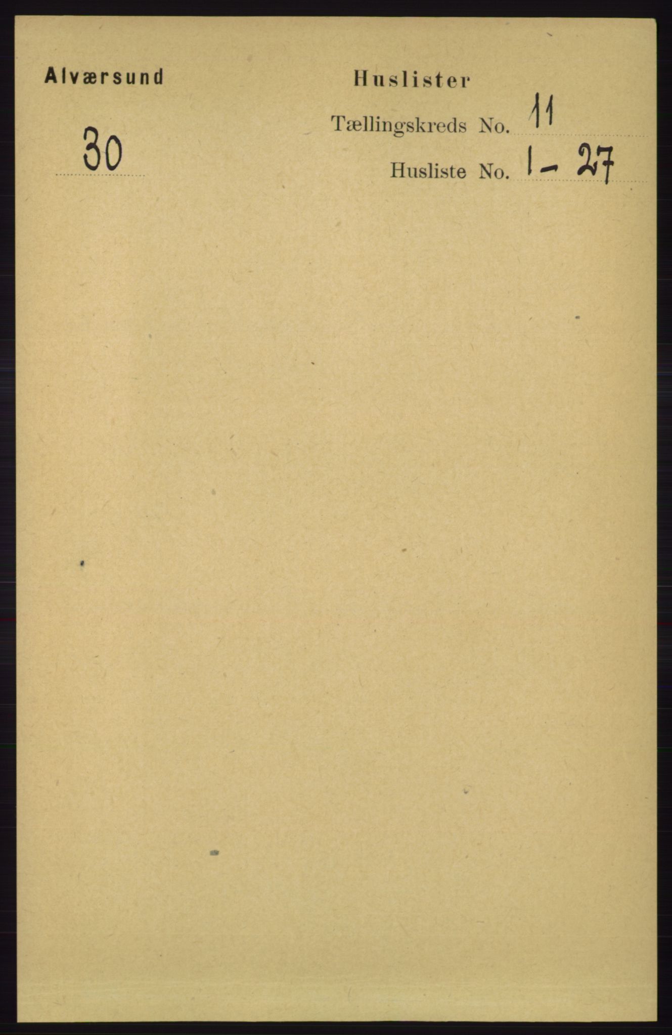 RA, 1891 census for 1257 Alversund, 1891, p. 3676