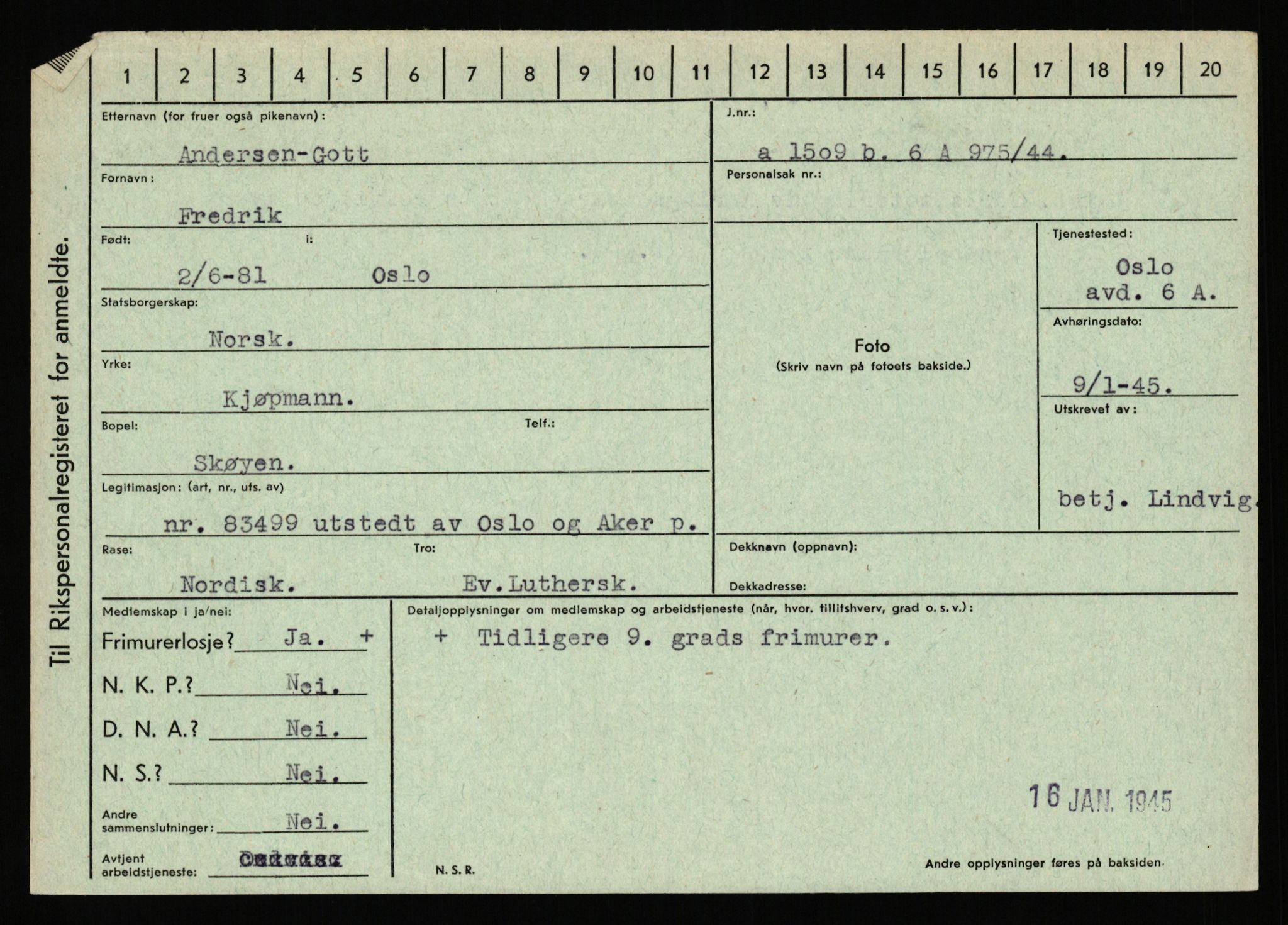 Statspolitiet - Hovedkontoret / Osloavdelingen, AV/RA-S-1329/C/Ca/L0001: Aabakken - Armann, 1943-1945, p. 3605