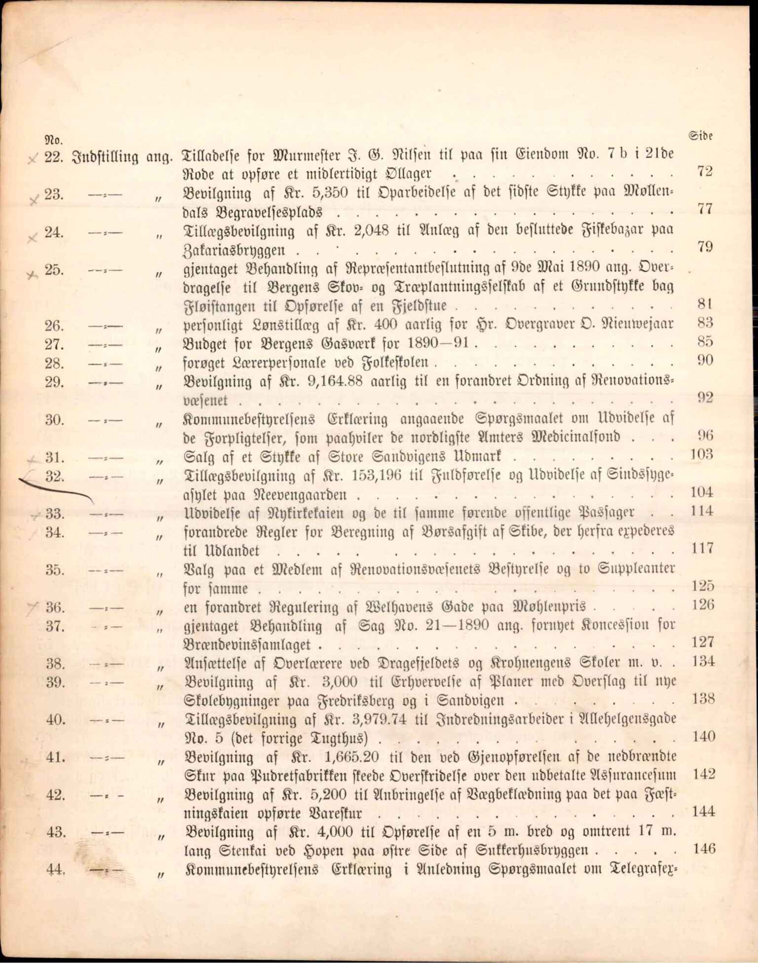 Bergen kommune. Formannskapet, BBA/A-0003/Ad/L0045: Bergens Kommuneforhandlinger, 1890