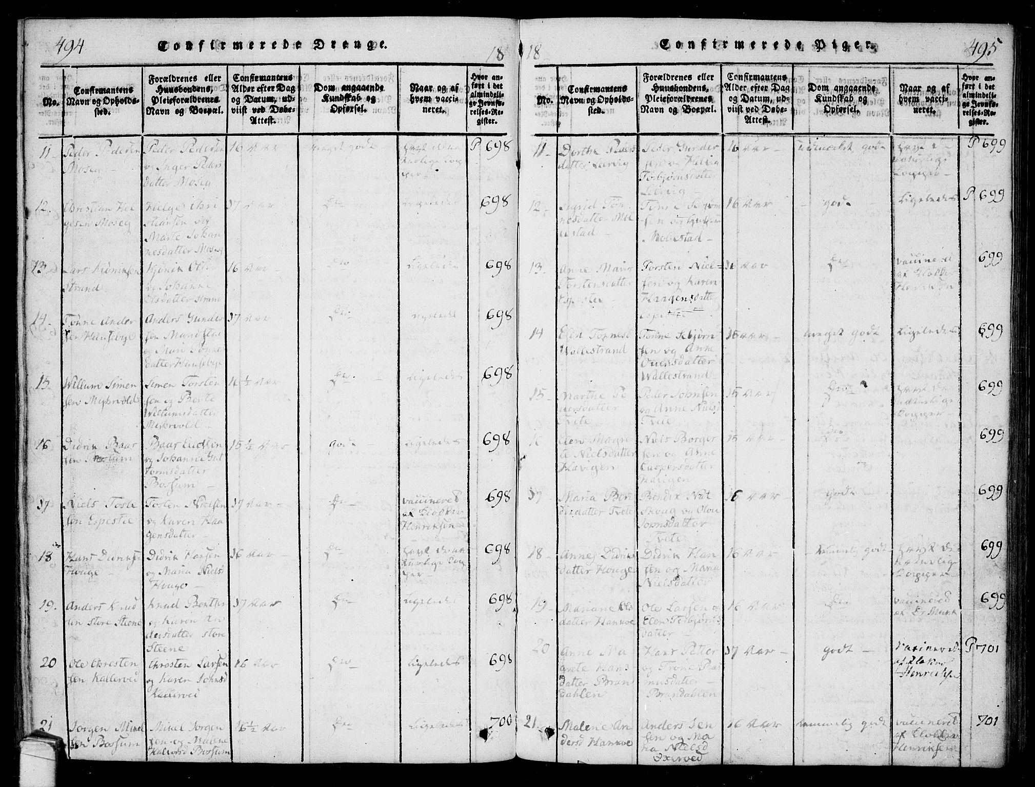 Onsøy prestekontor Kirkebøker, SAO/A-10914/F/Fa/L0002: Parish register (official) no. I 2, 1814-1840, p. 494-495