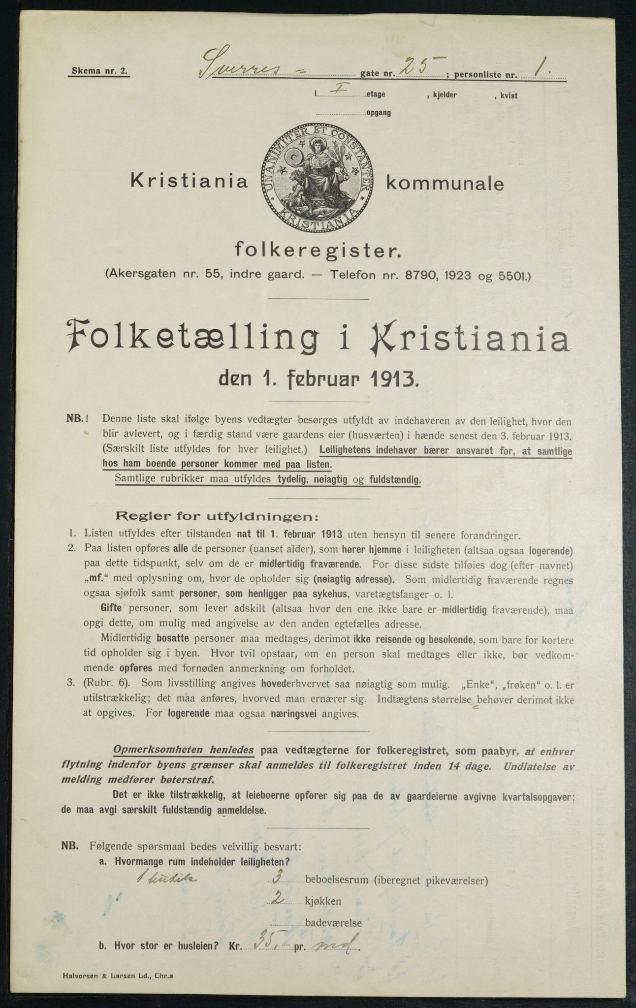 OBA, Municipal Census 1913 for Kristiania, 1913, p. 106149